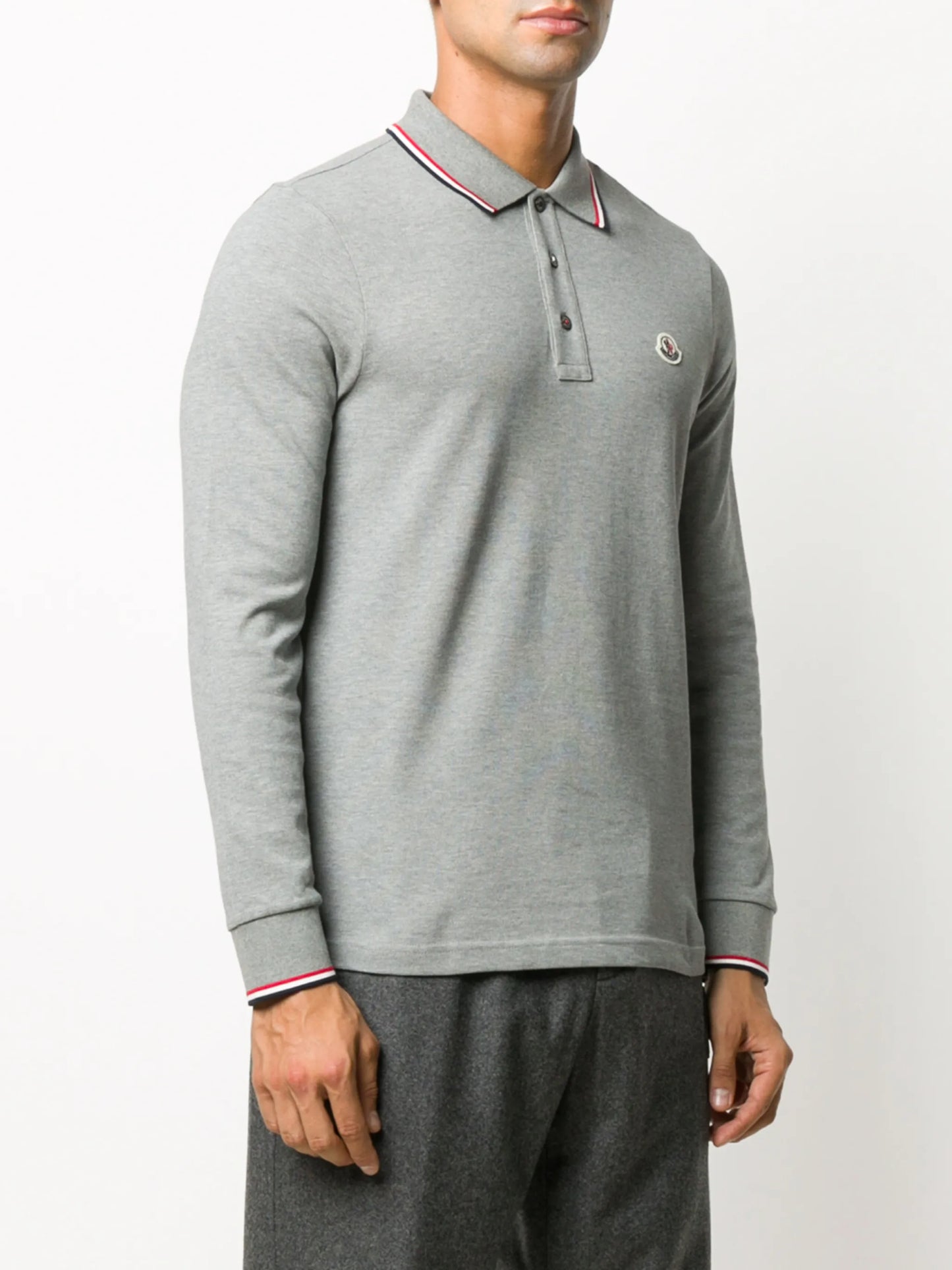 logo patch stripe detail polo shirt