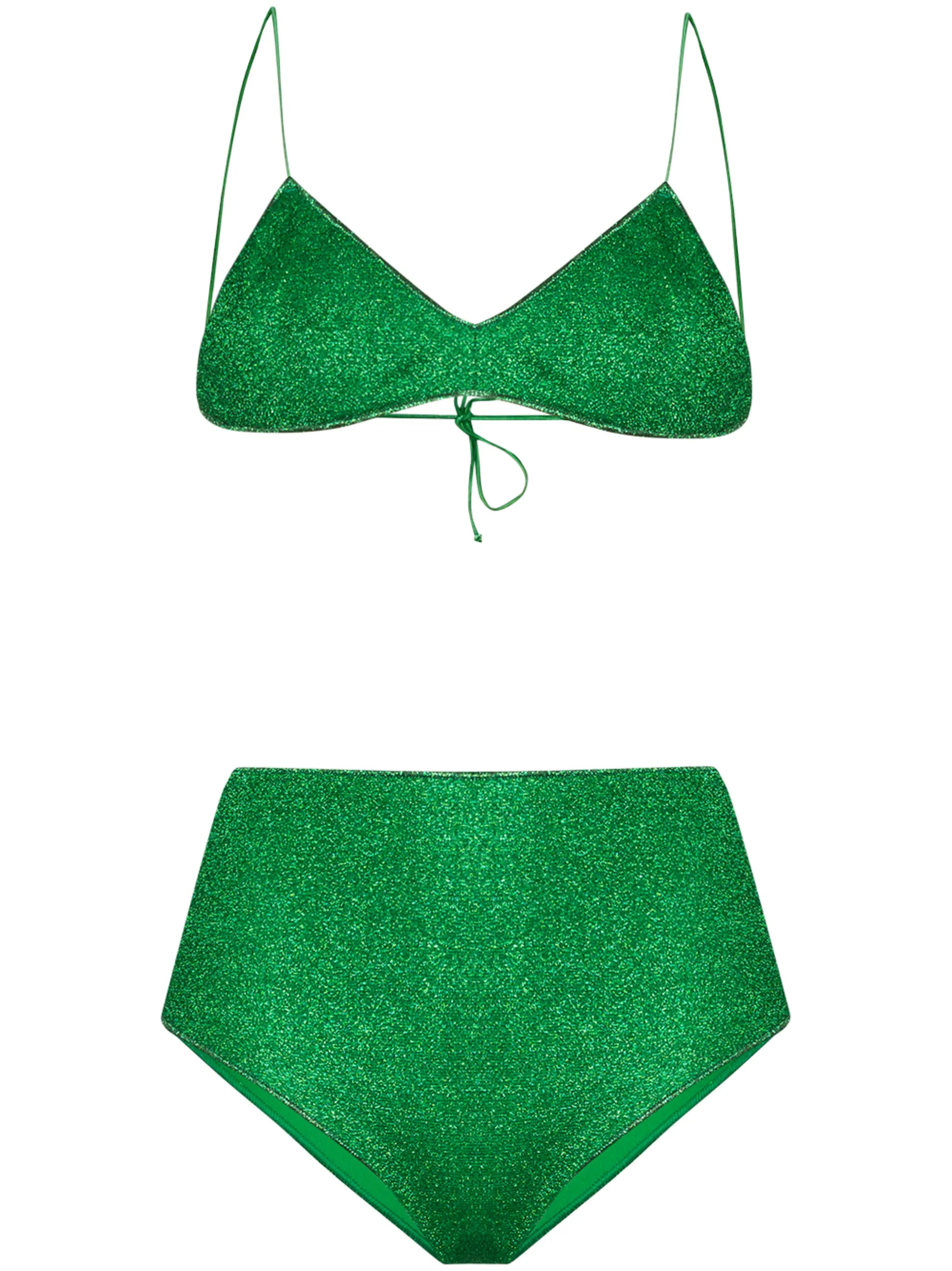metallic effect bikini set