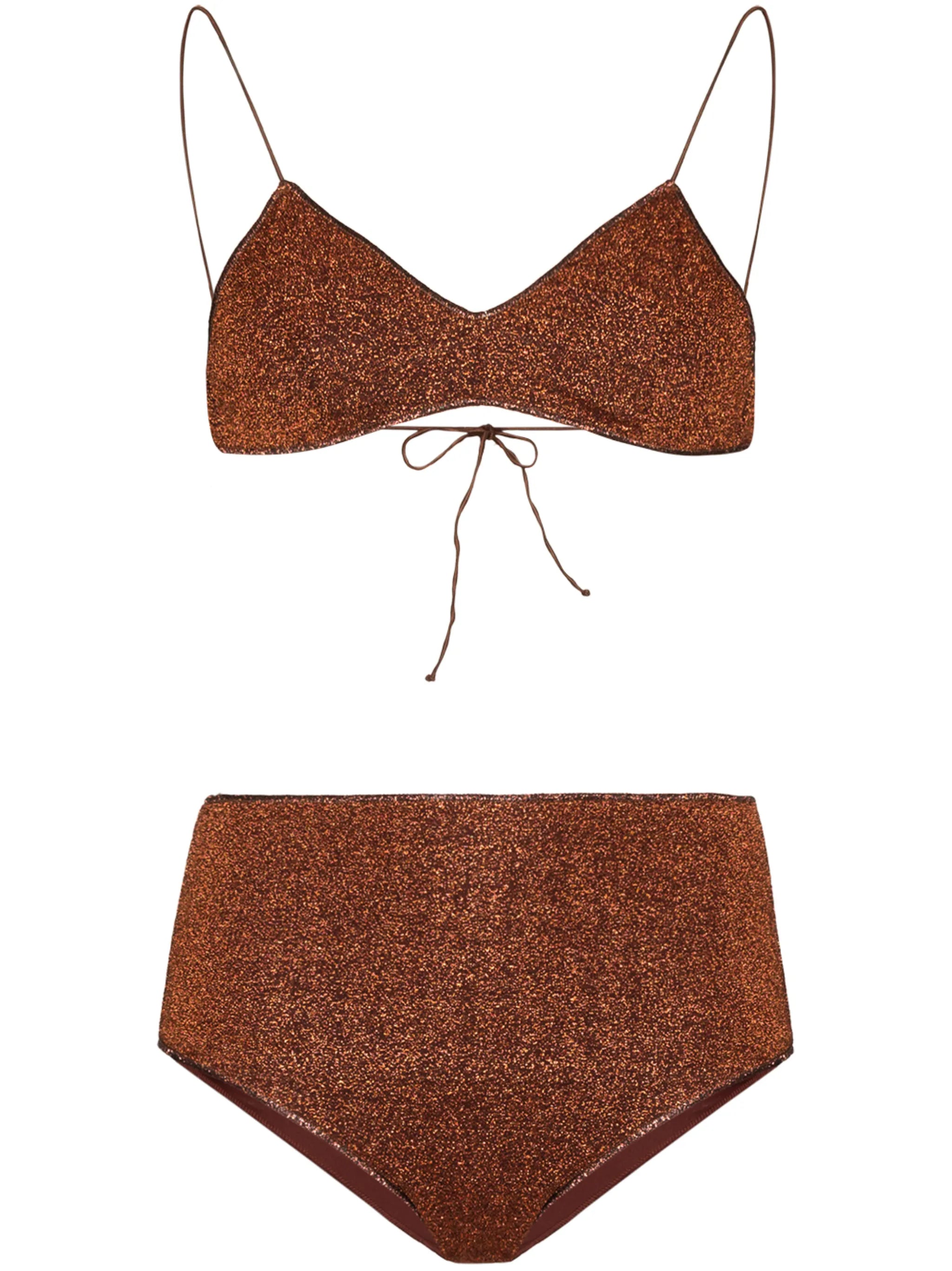 metallic effect bikini set