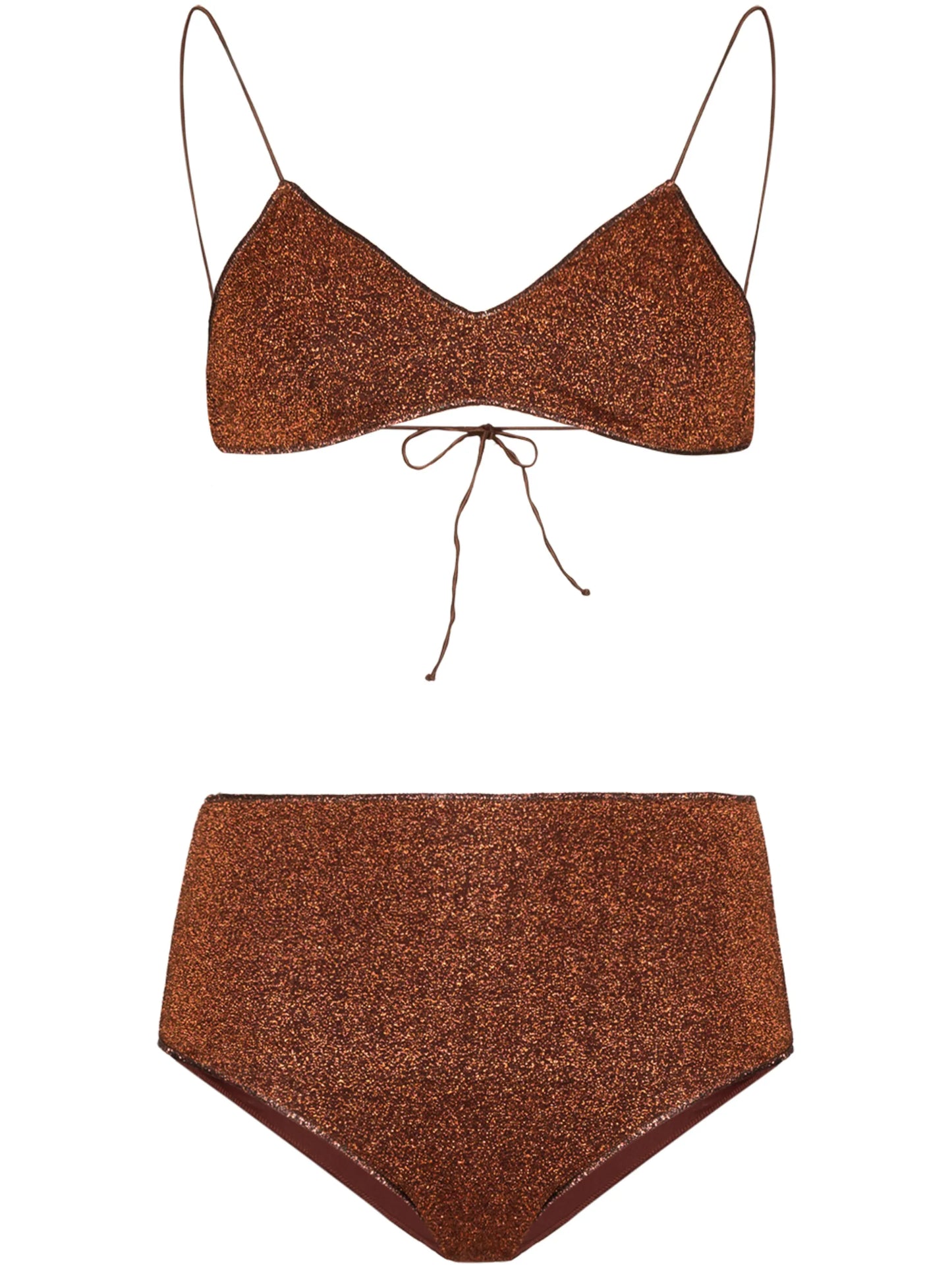 metallic effect bikini set