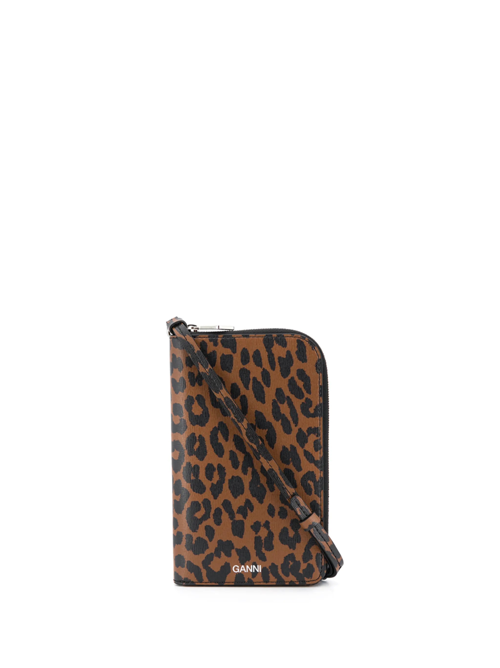 leopard-brown on-strap wallet