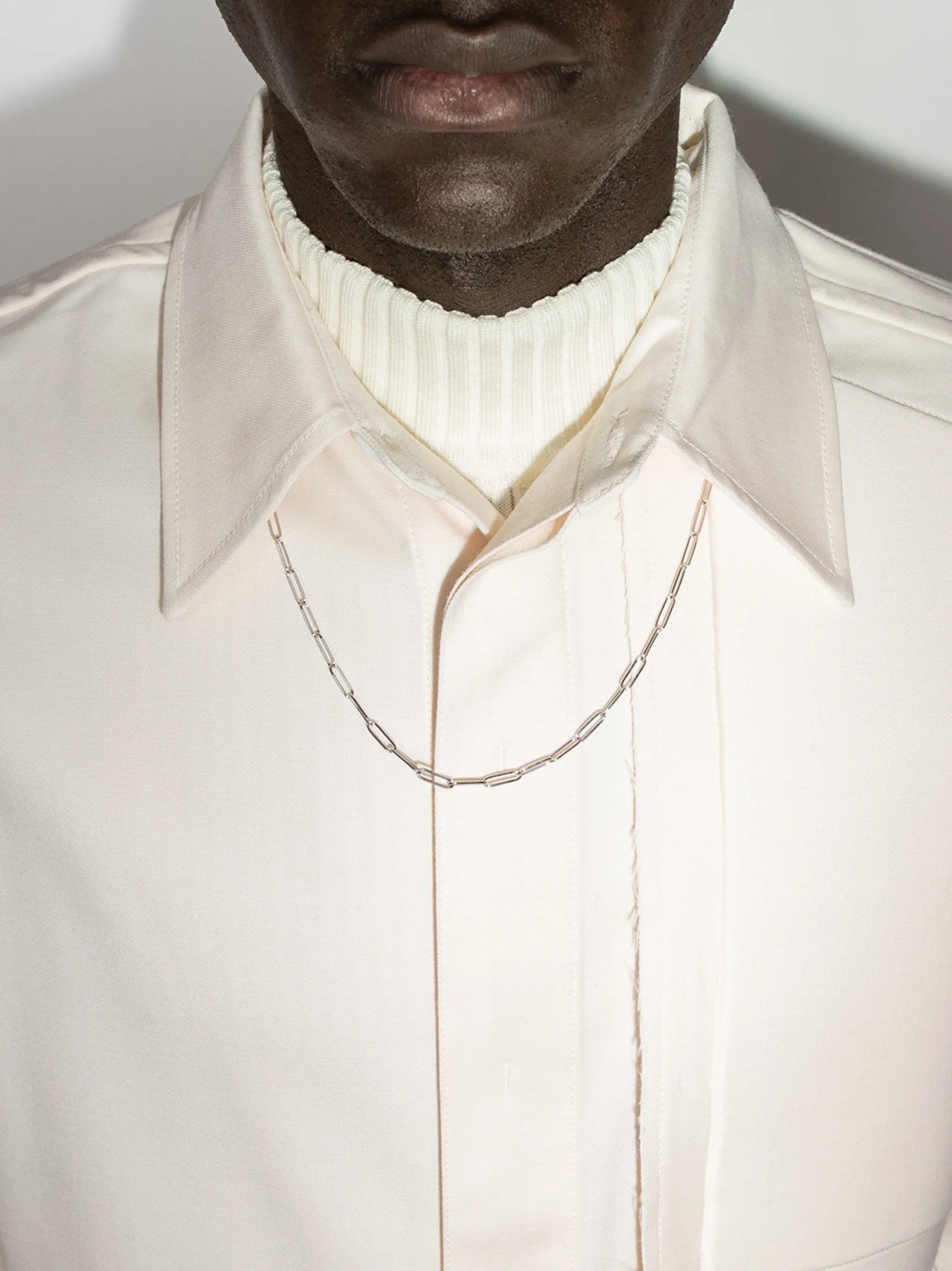 sterling silver box chain-link necklace