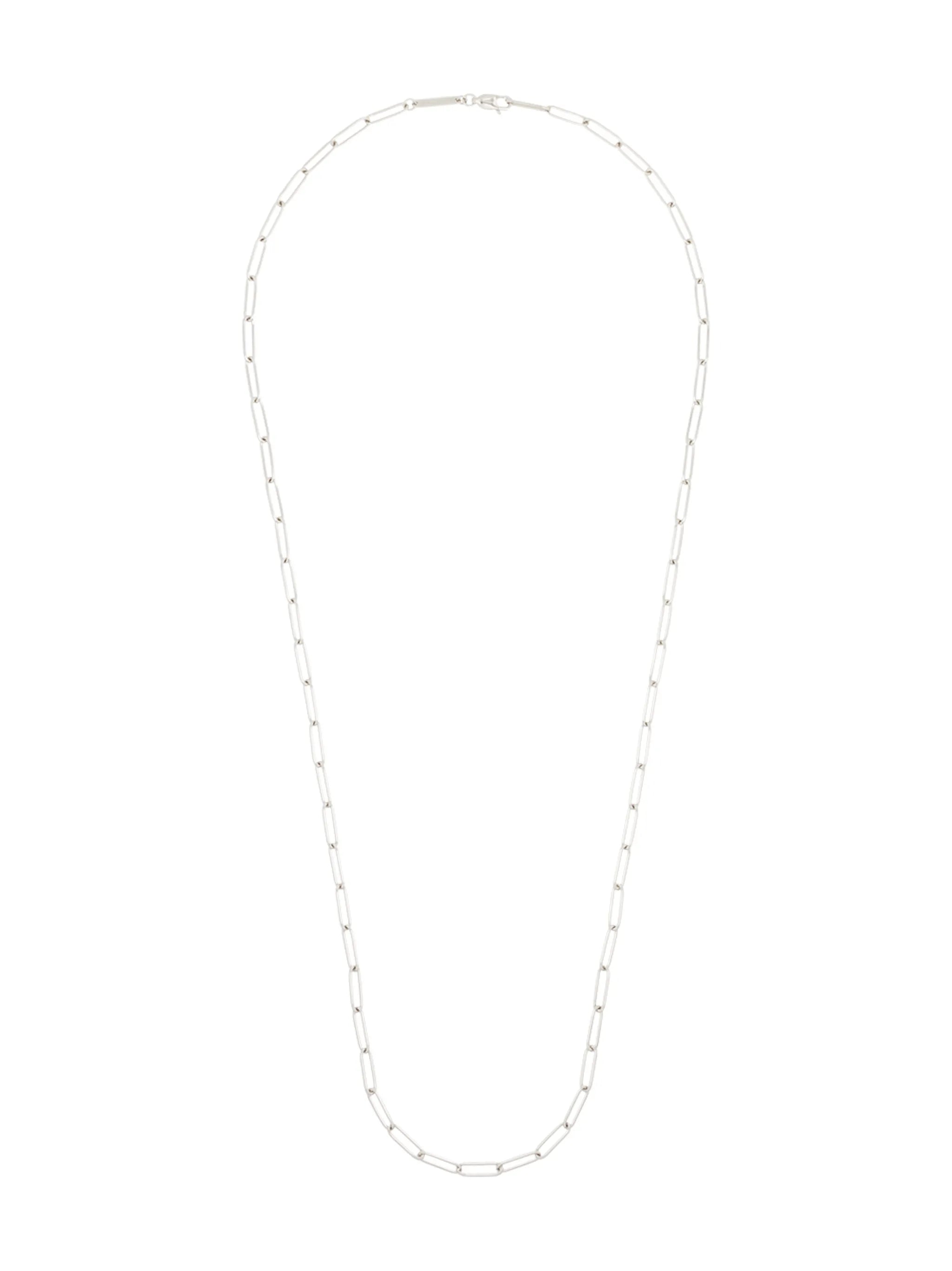 sterling silver box chain-link necklace