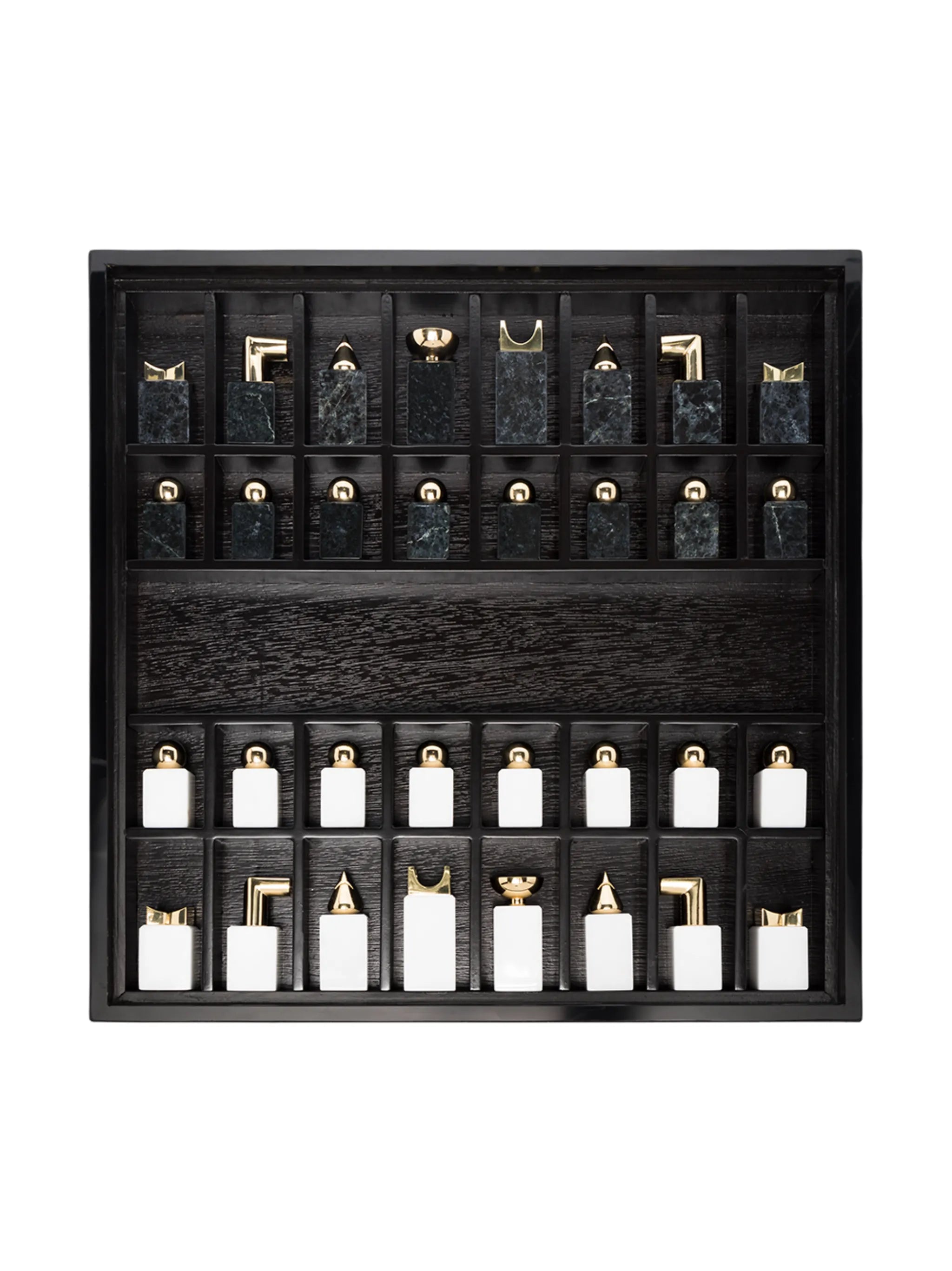 24kt gold stone chess set