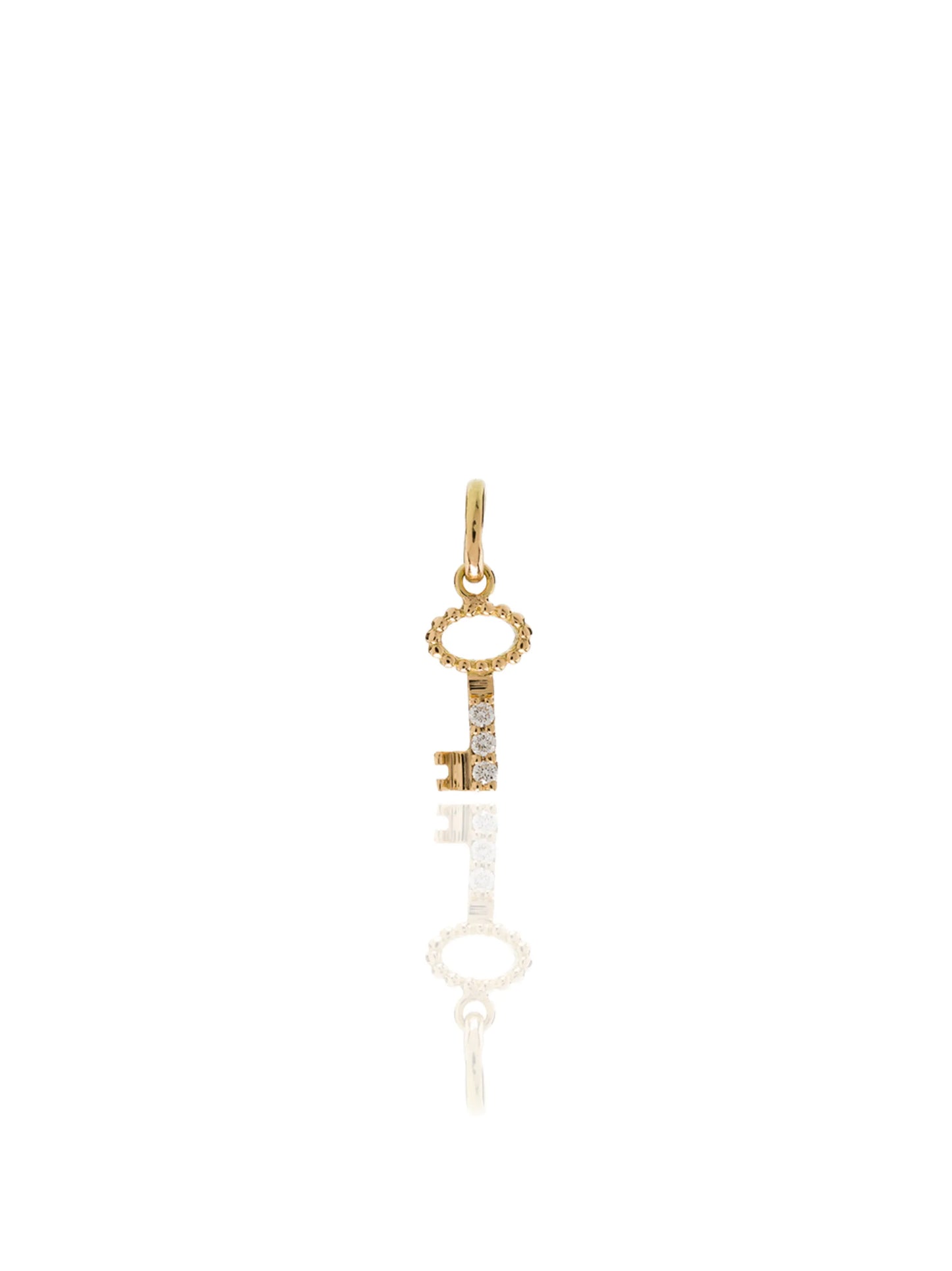18kt yellow gold diamond key charm
