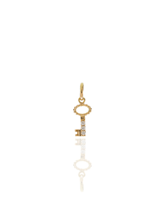18kt yellow gold diamond key charm