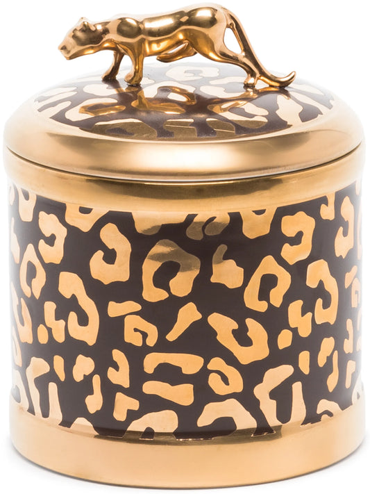 leopard candle 10x11cm