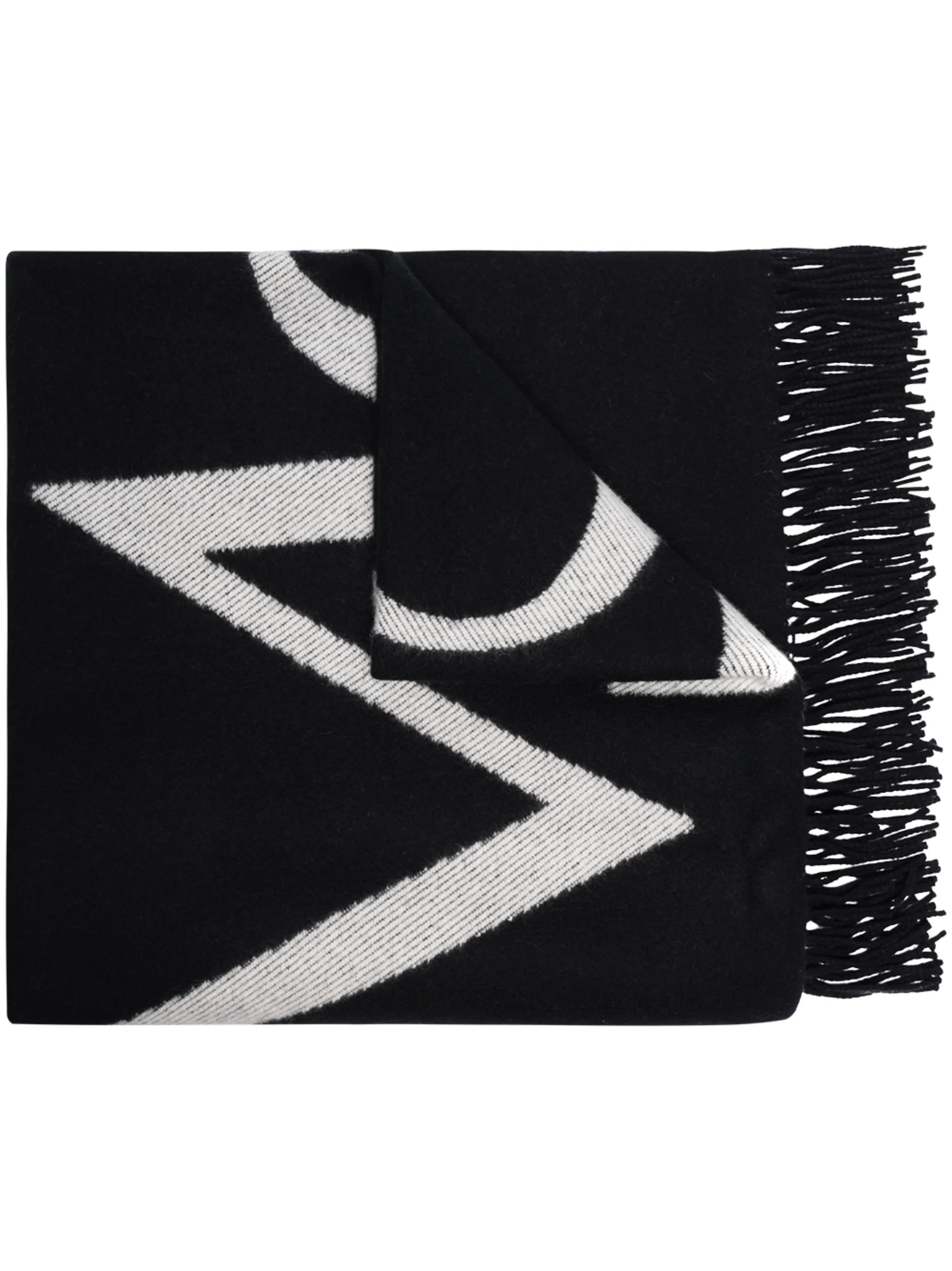 large jacquard logo scarf