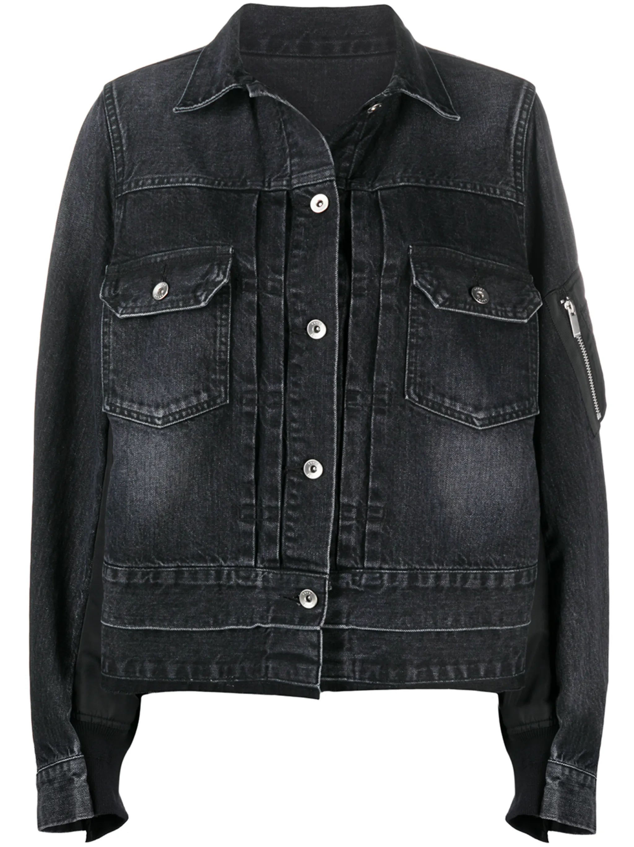 bomber-detail denim jacket