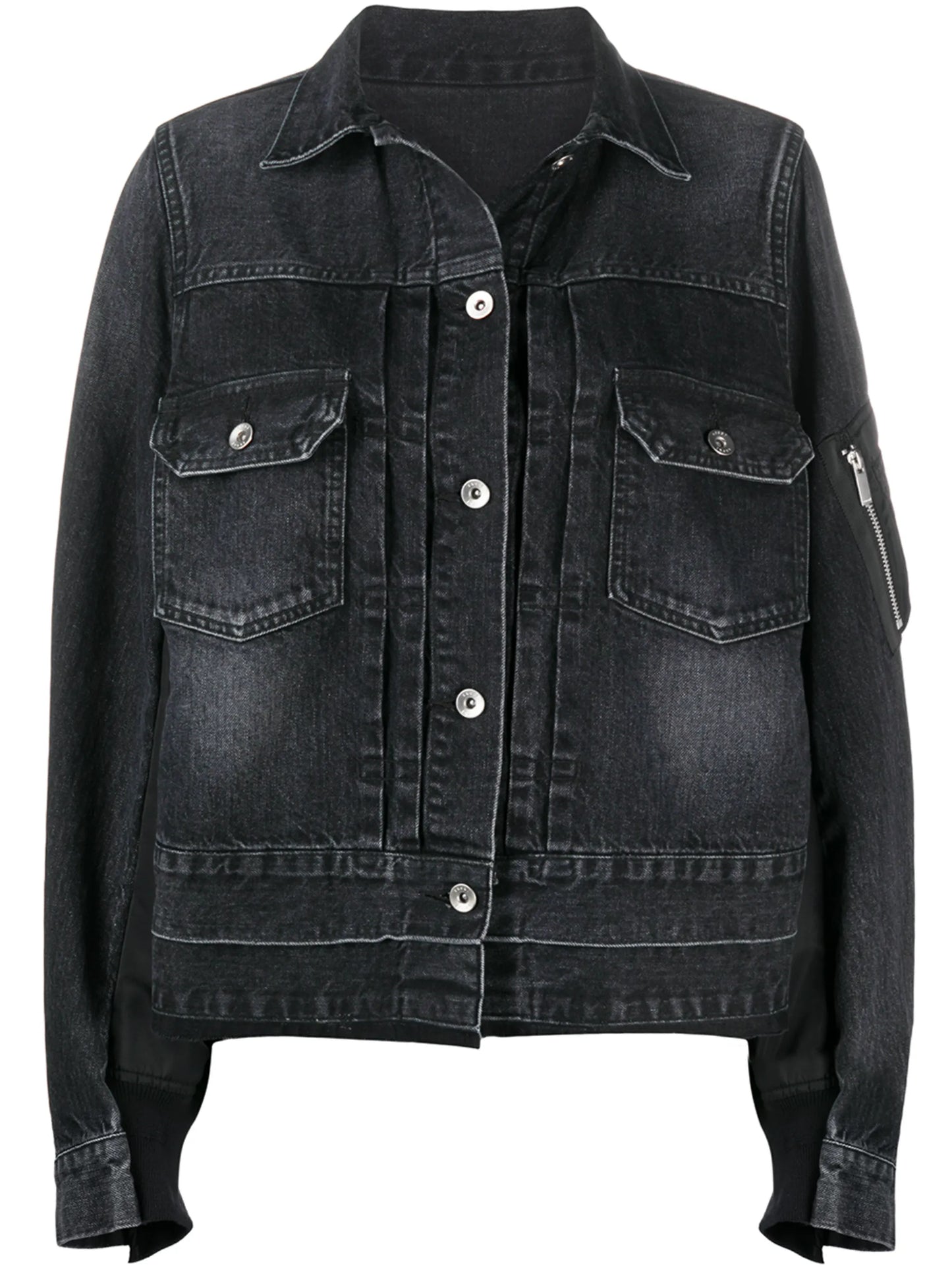 bomber-detail denim jacket