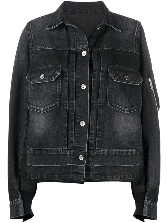 bomber-detail denim jacket