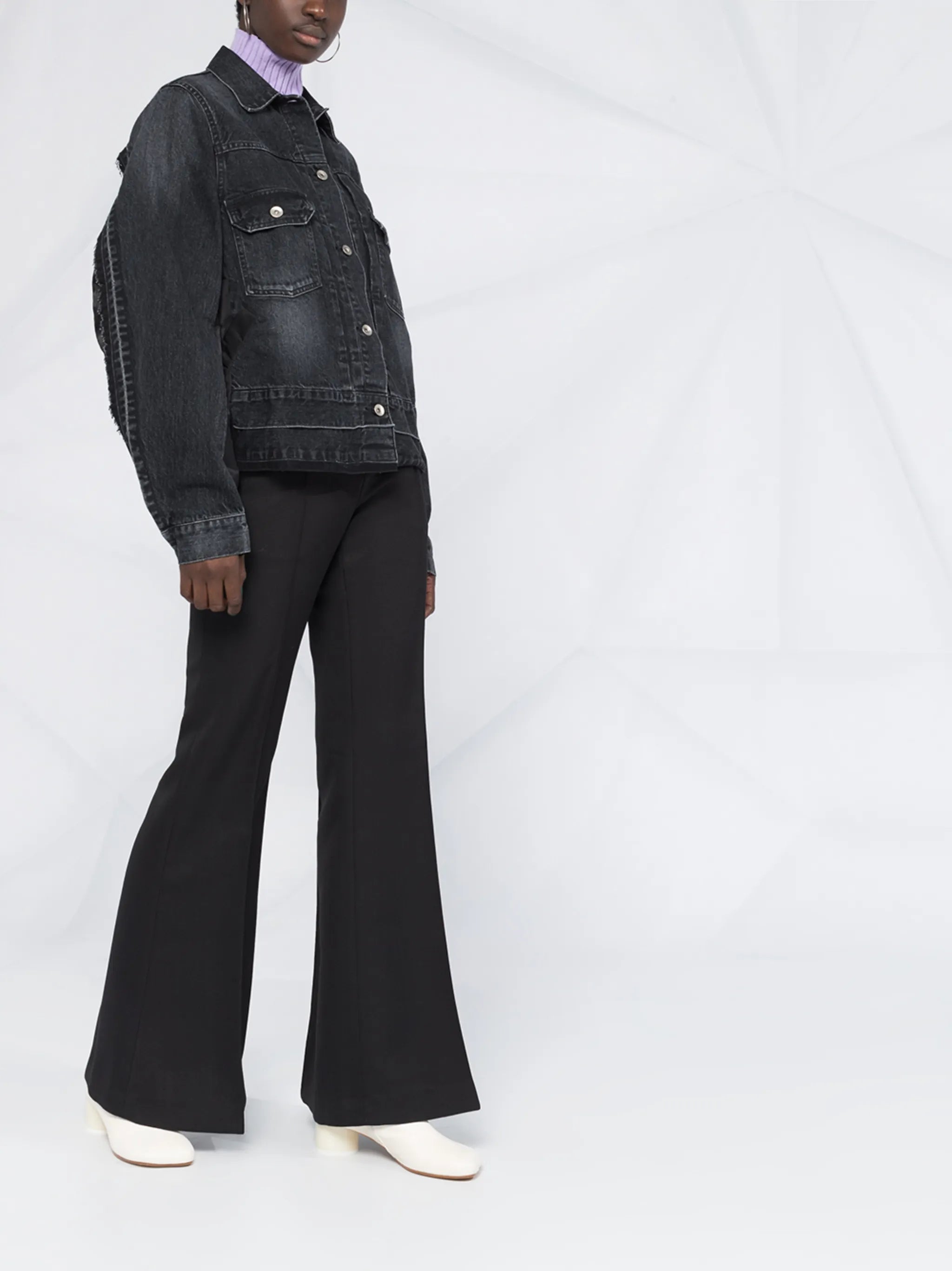 bomber-detail denim jacket
