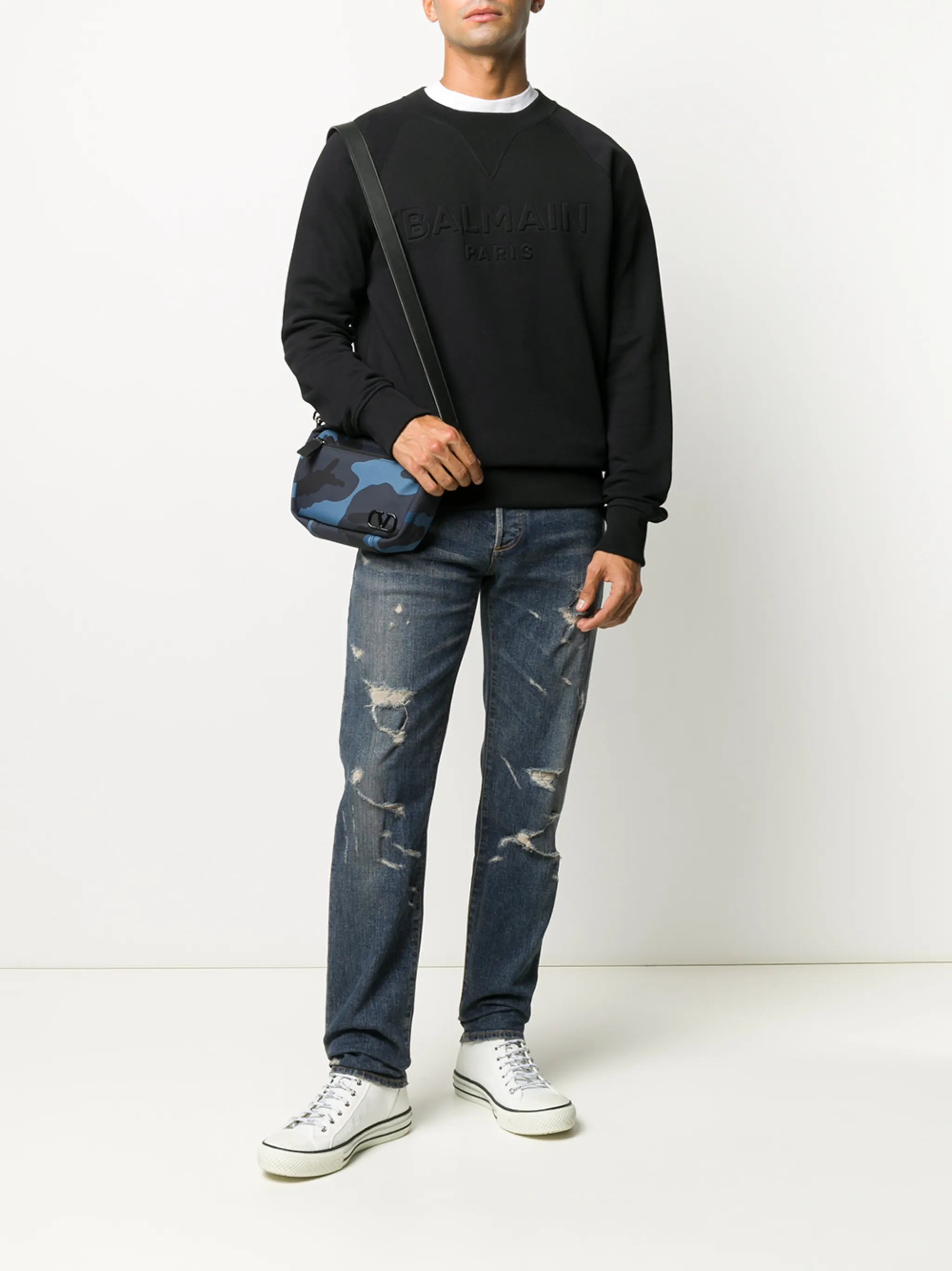 logo embossed sweatshirt