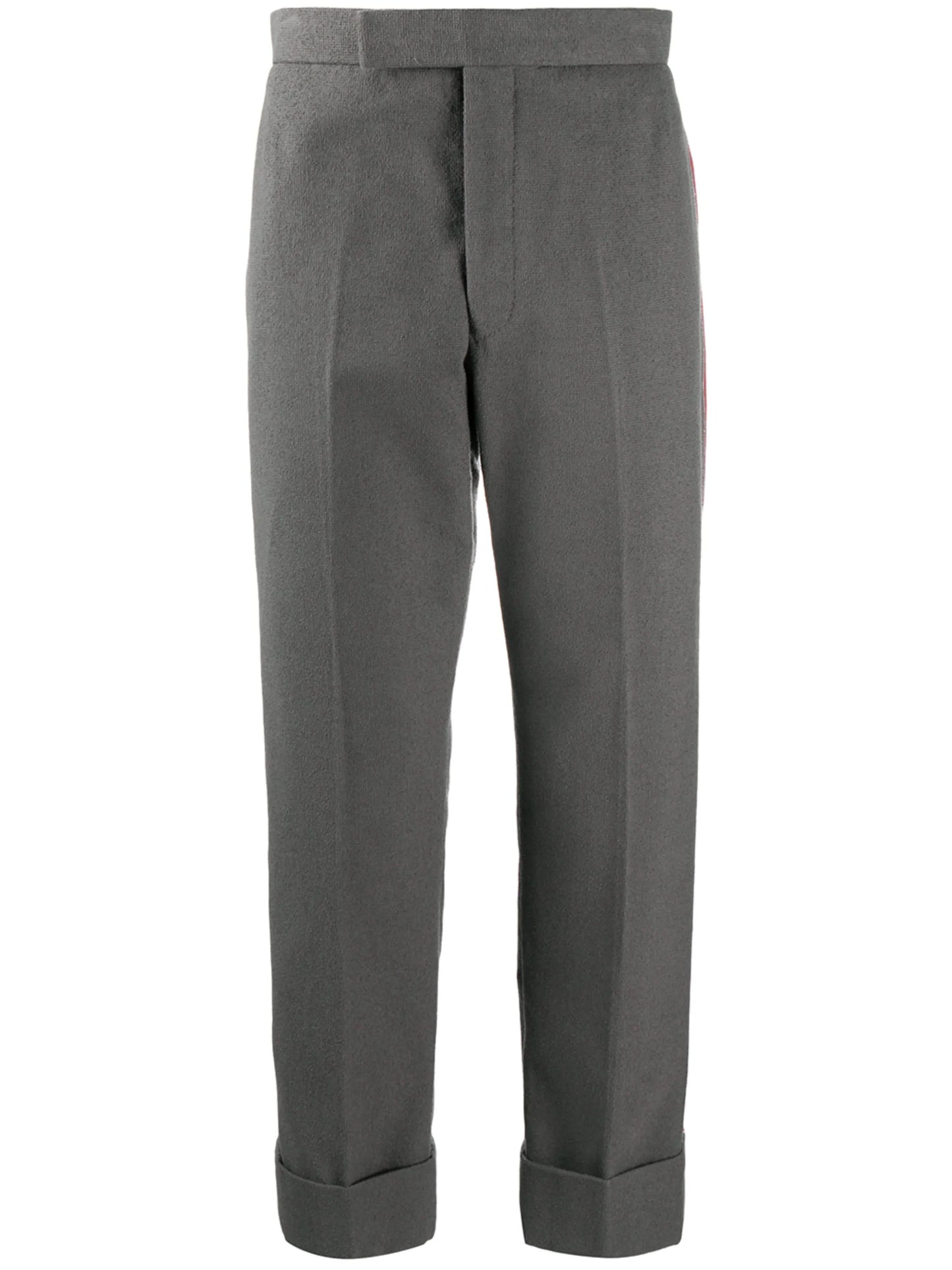 backstrap side-stripe cotton trousers