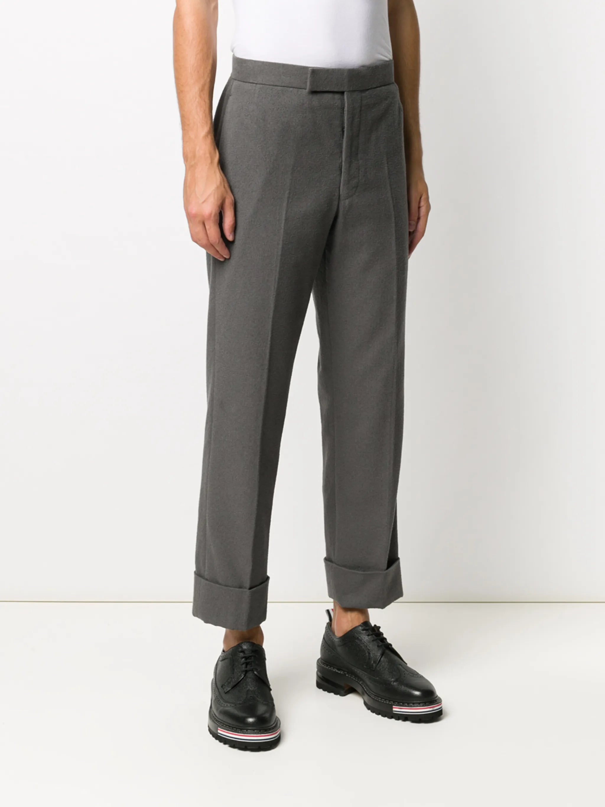 backstrap side-stripe cotton trousers