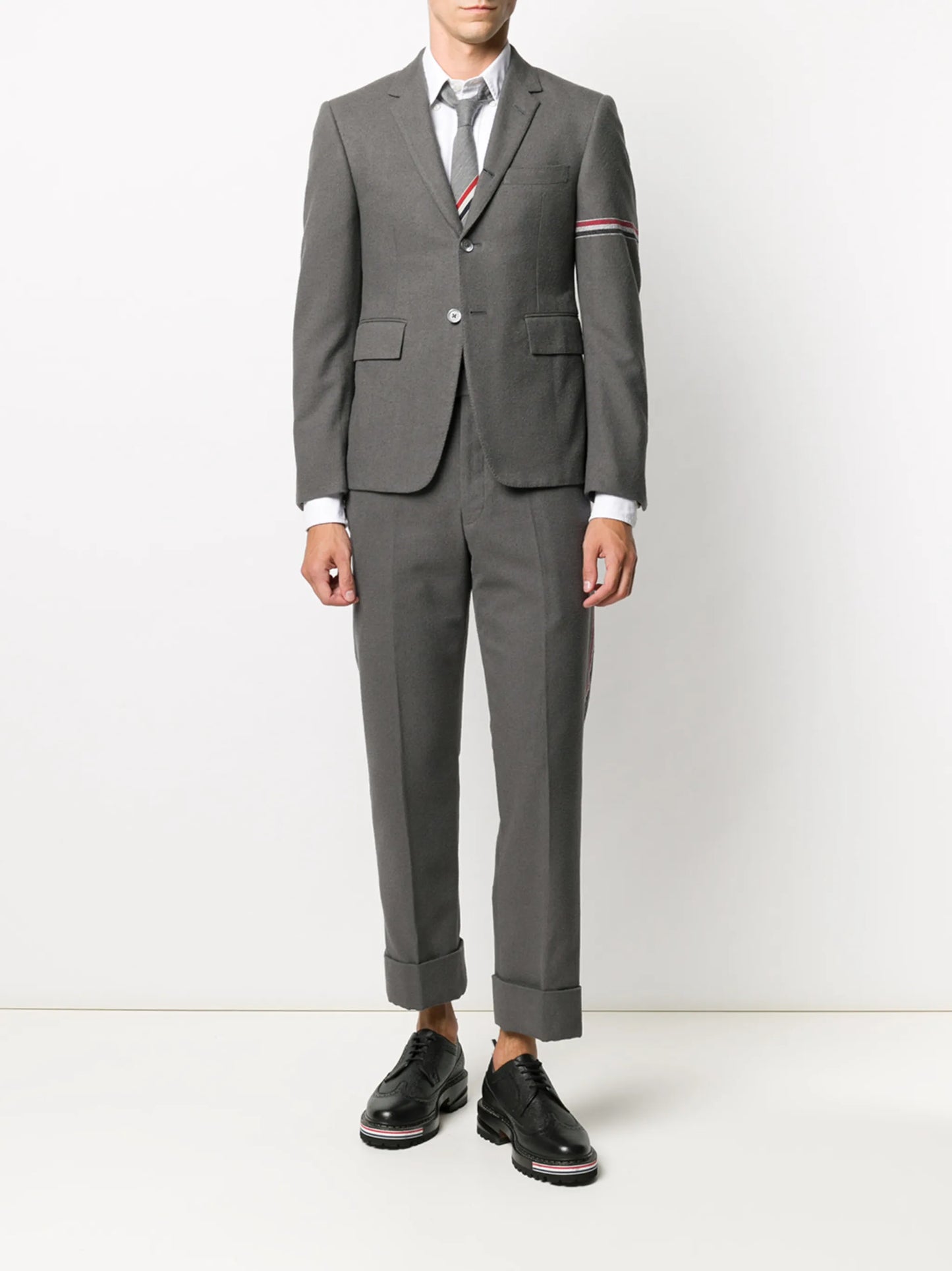 backstrap side-stripe cotton trousers