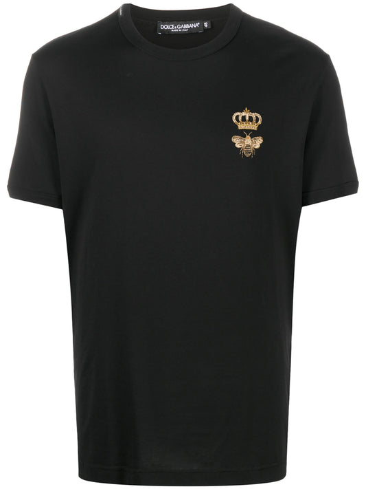 embroidered cotton T-shirt