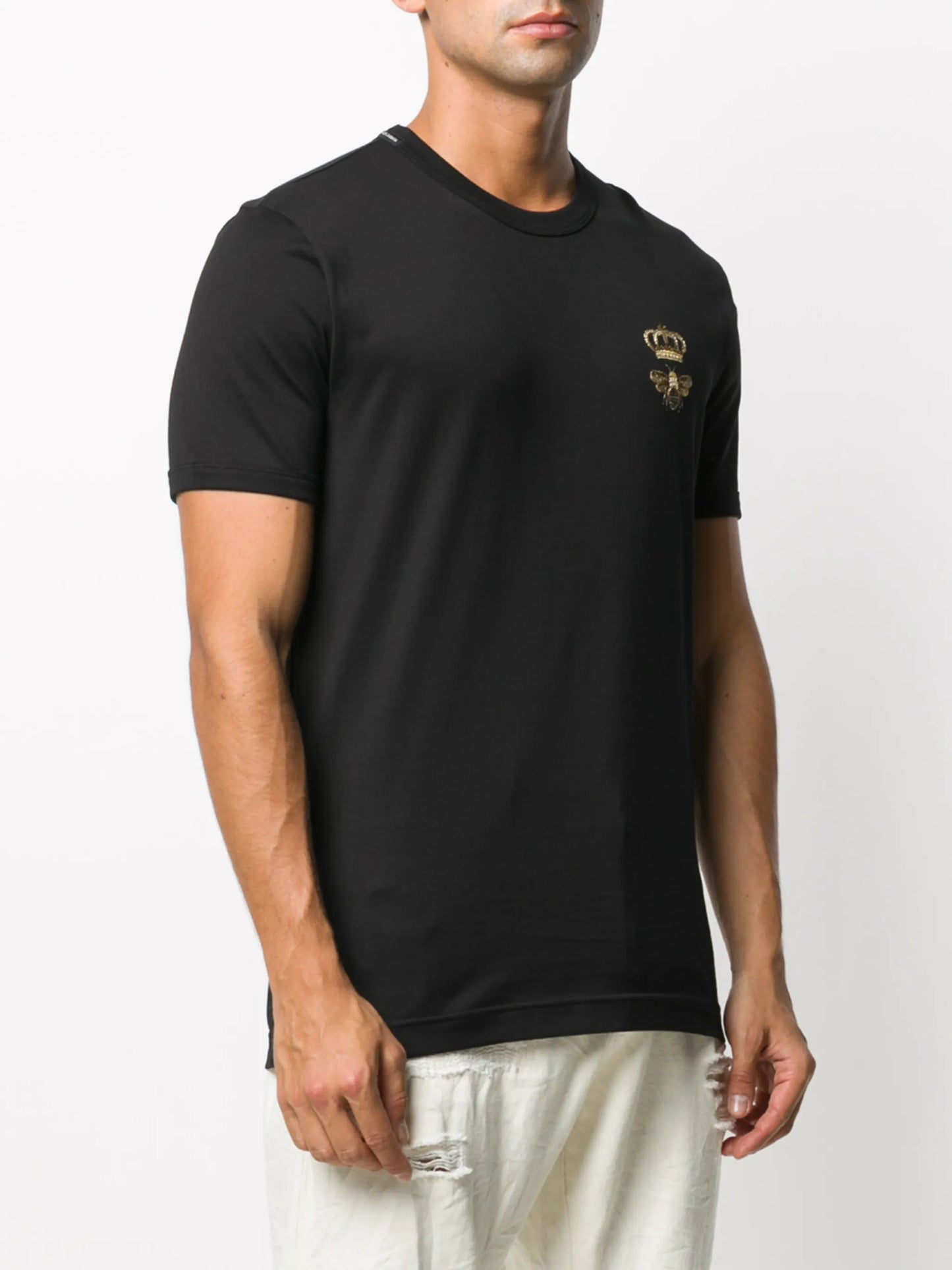 embroidered cotton T-shirt