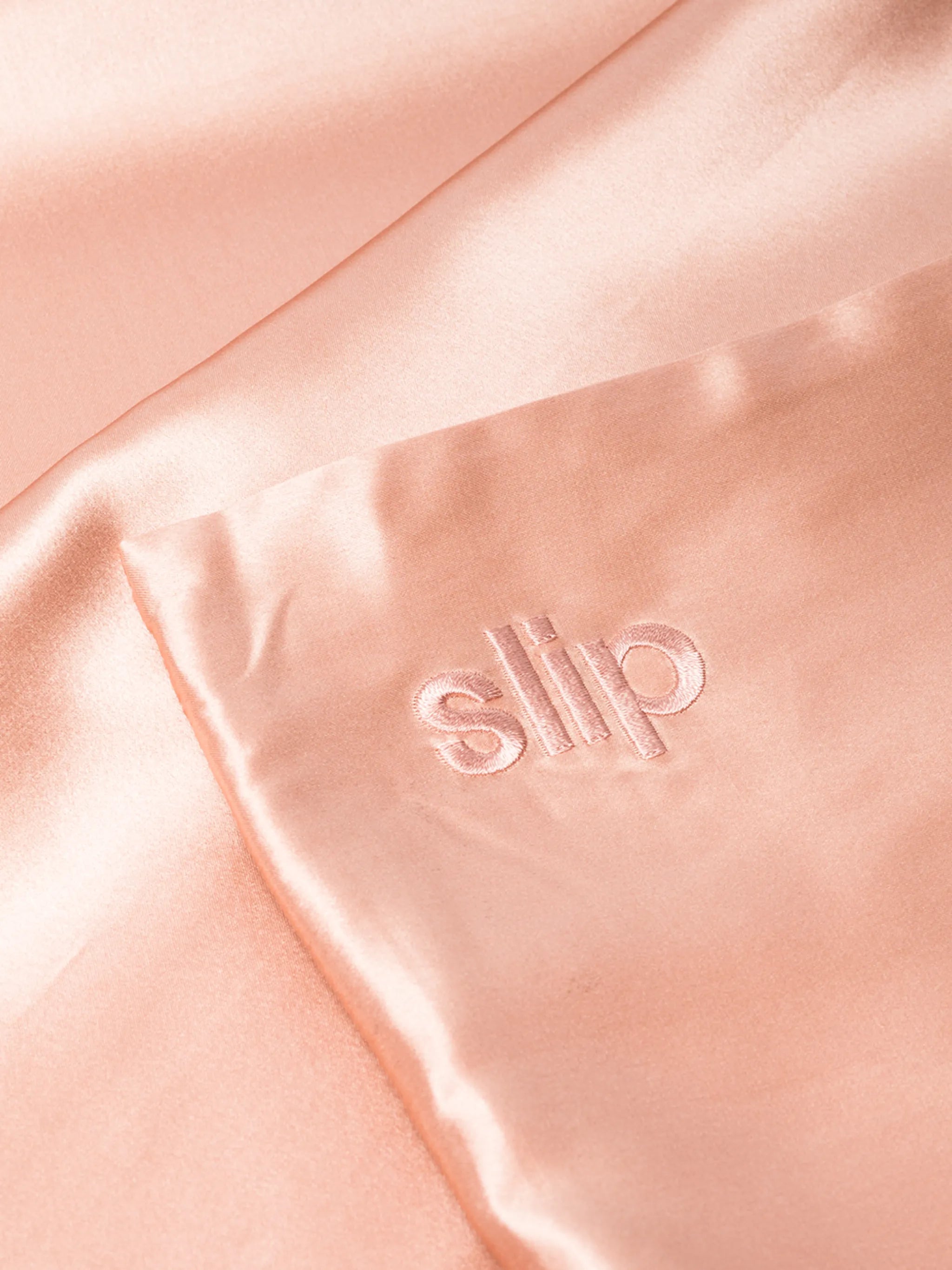 embroidered logo silk pillowcase