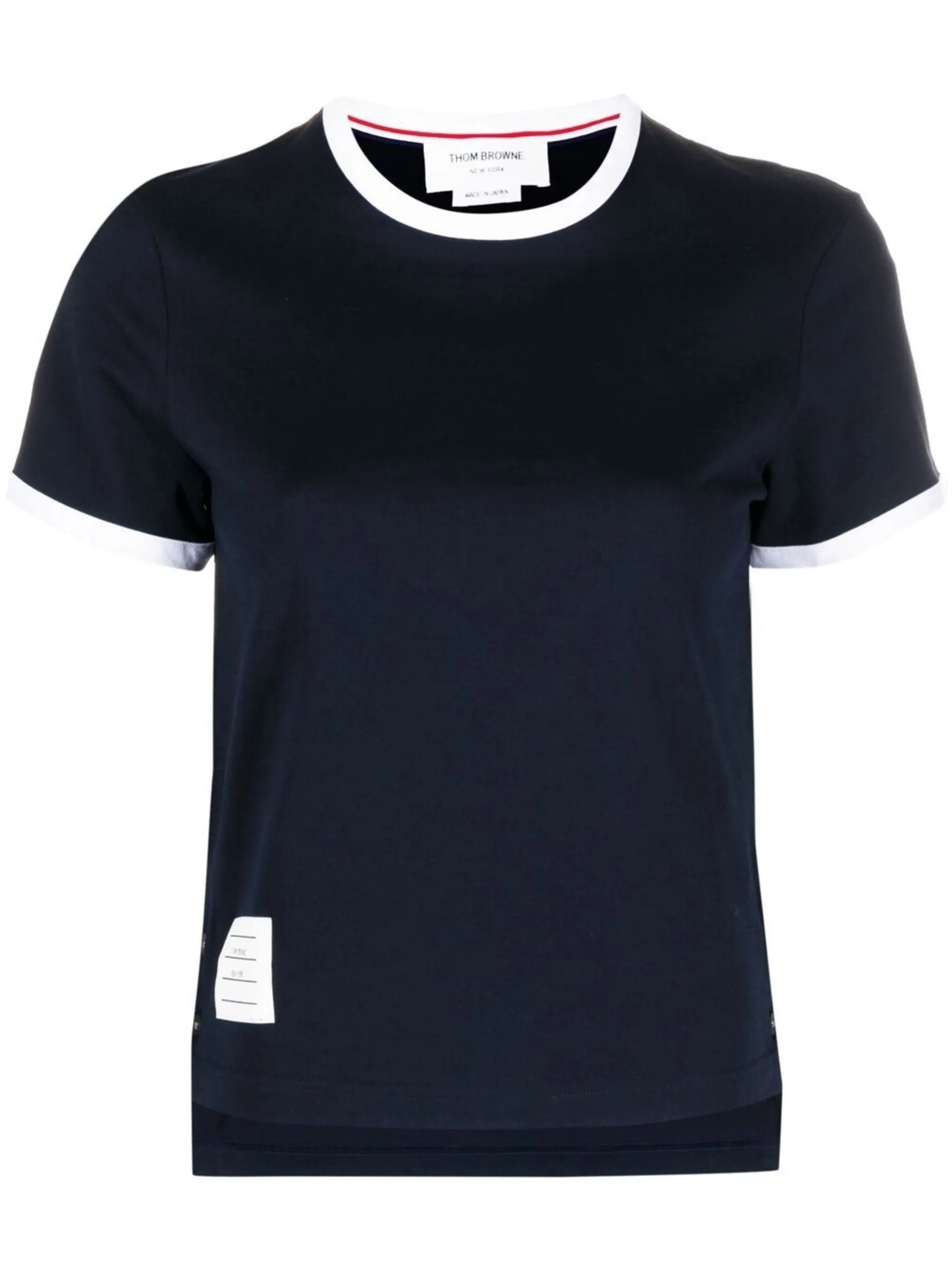 asymmetric hem short-sleeve T-shirt