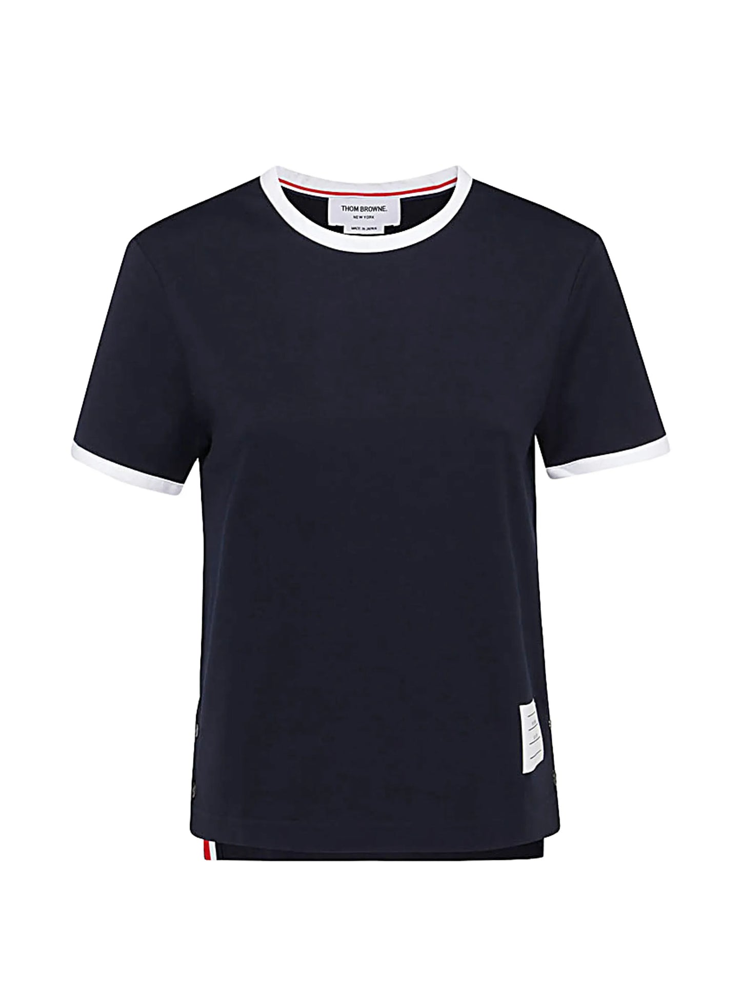 asymmetric hem short-sleeve T-shirt