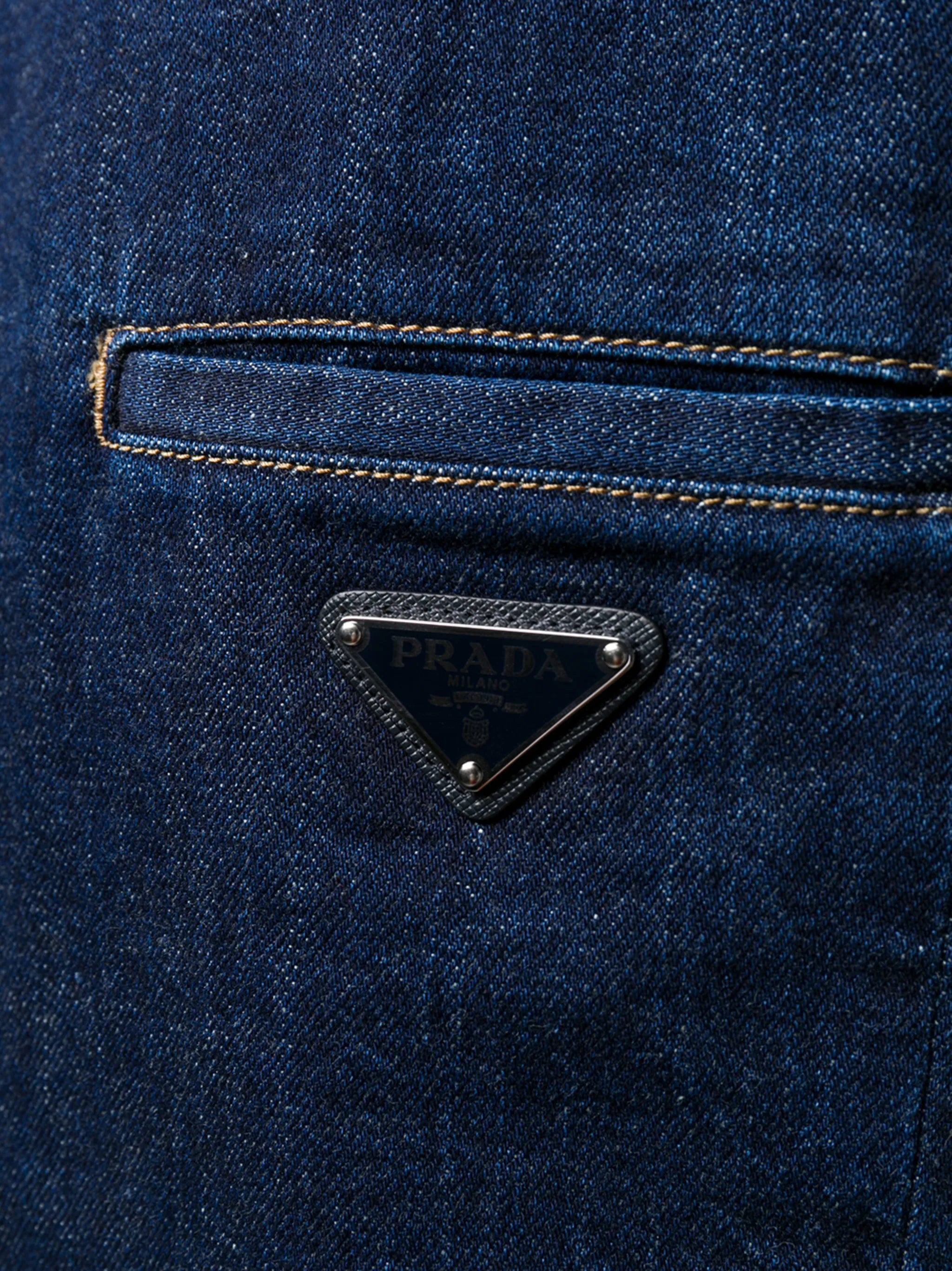 knee-length denim shorts