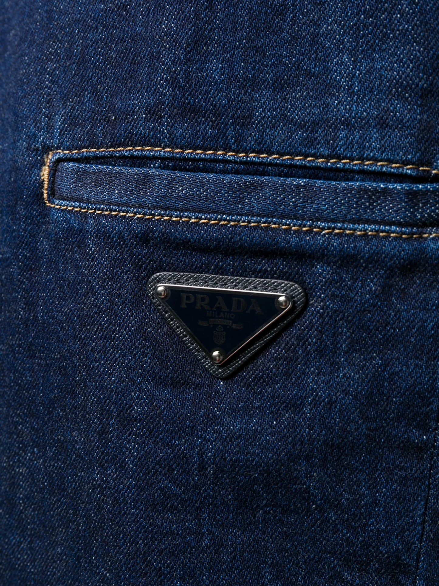 knee-length denim shorts
