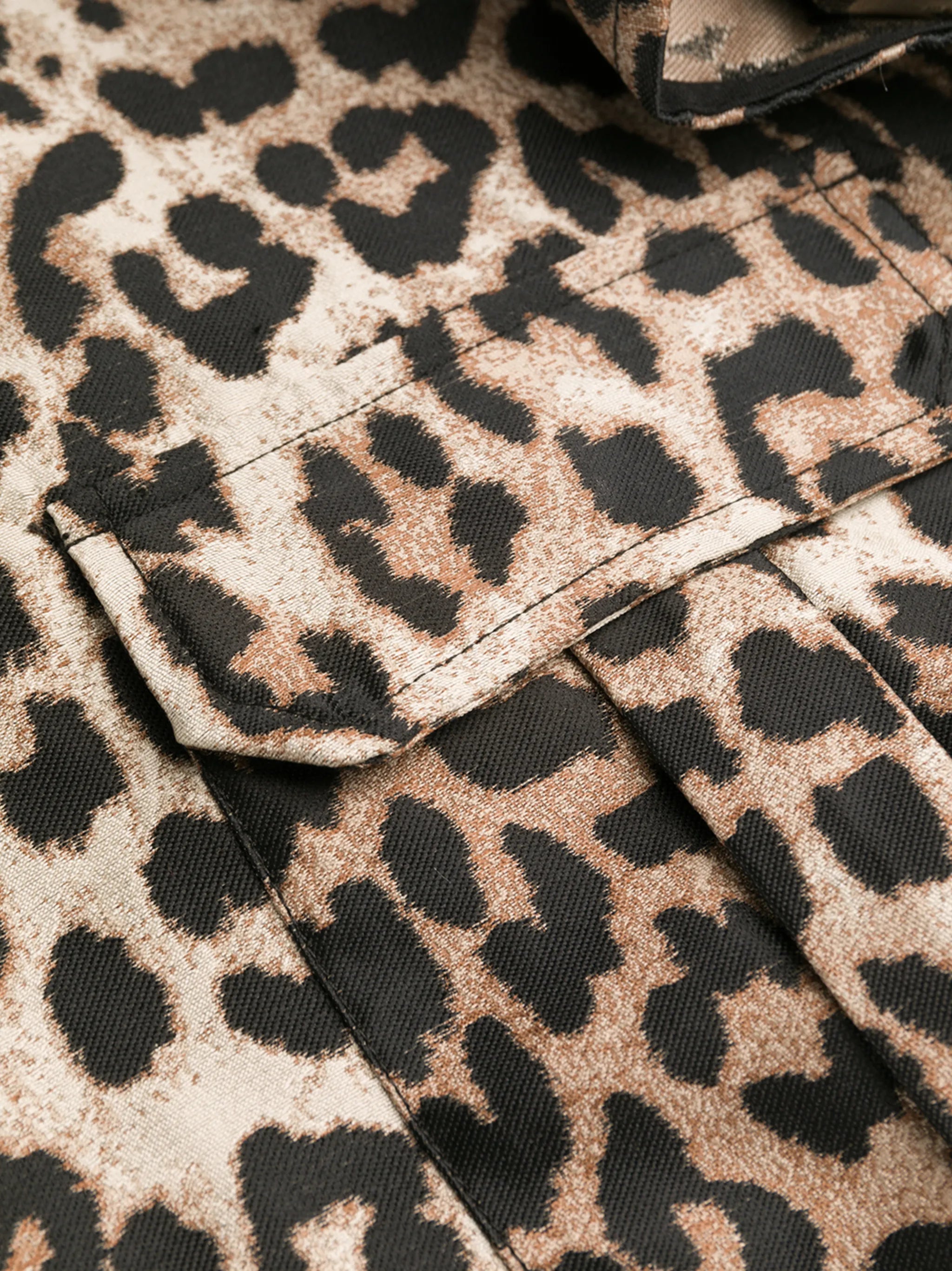 leopard-print sleeveless shirt dress