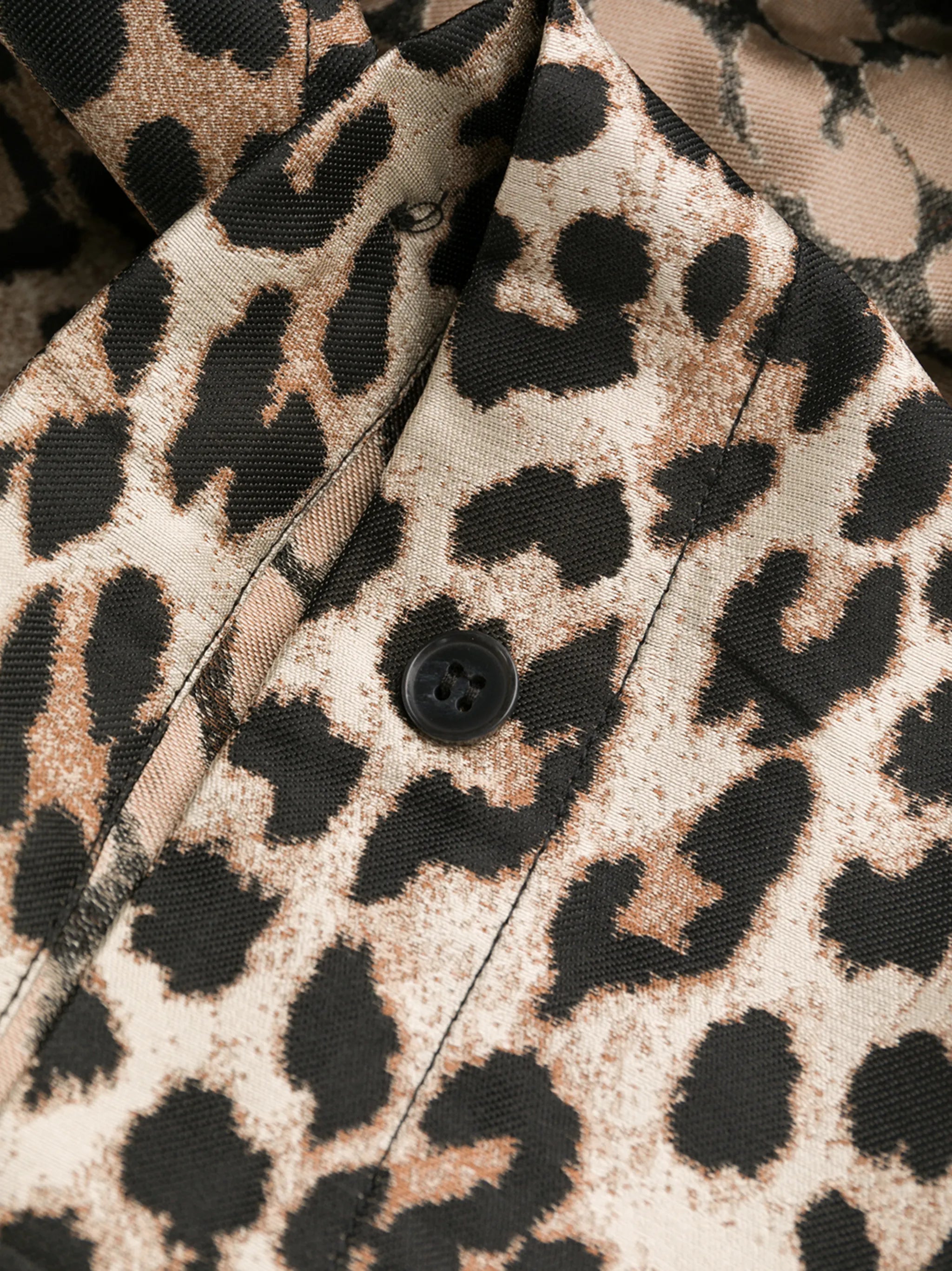 leopard-print sleeveless shirt dress