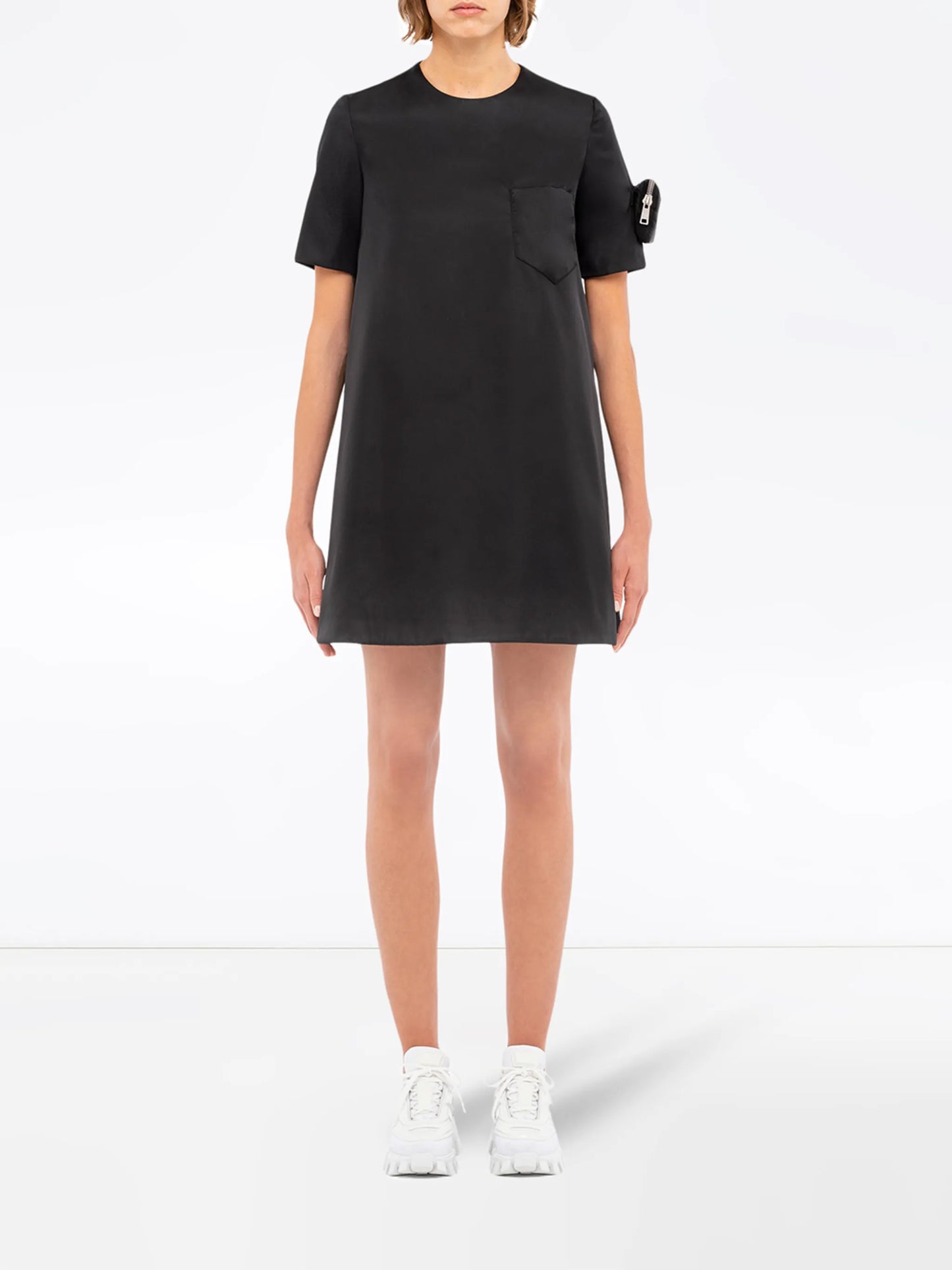logo-pouch shift dress