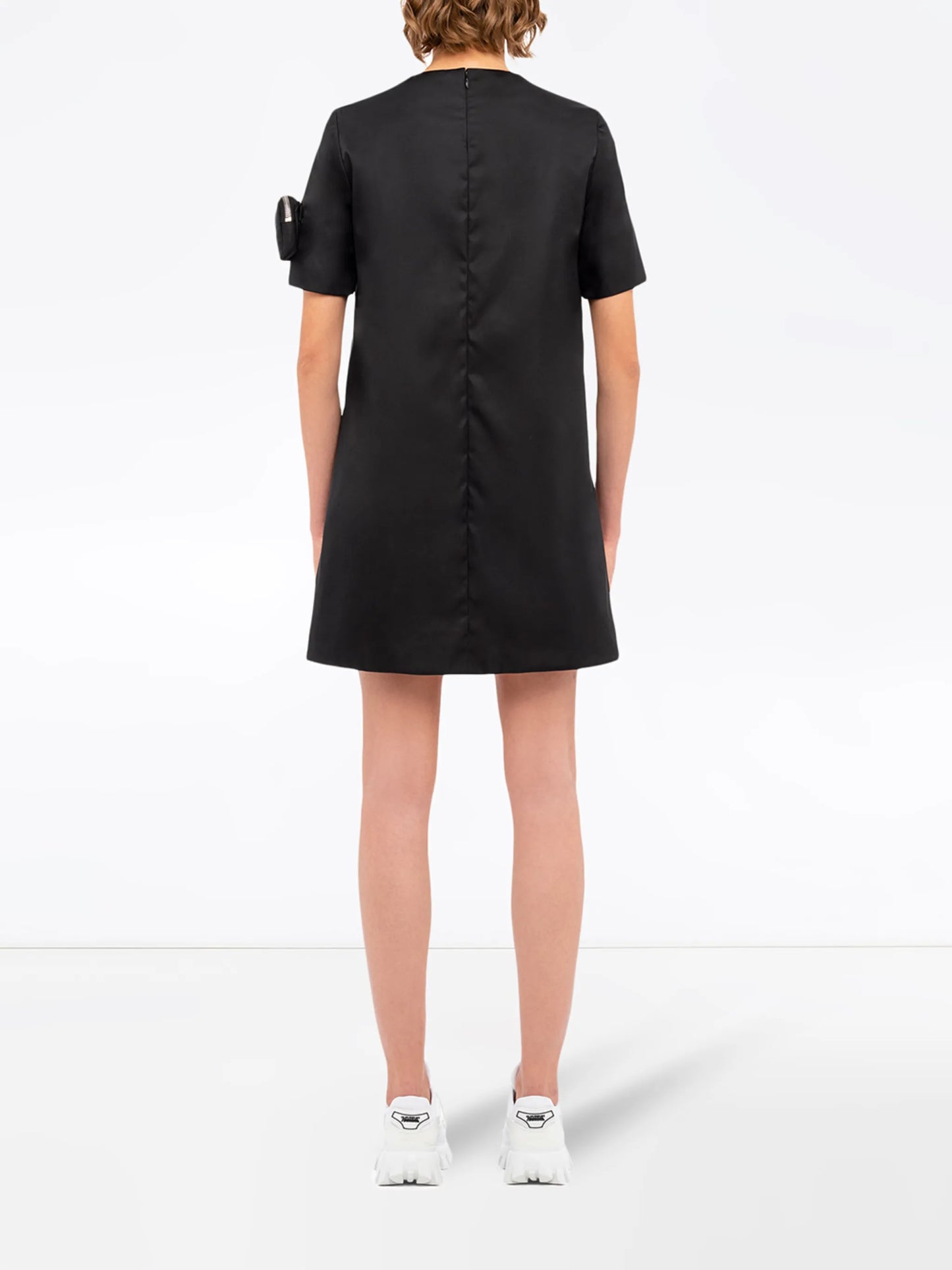 logo-pouch shift dress