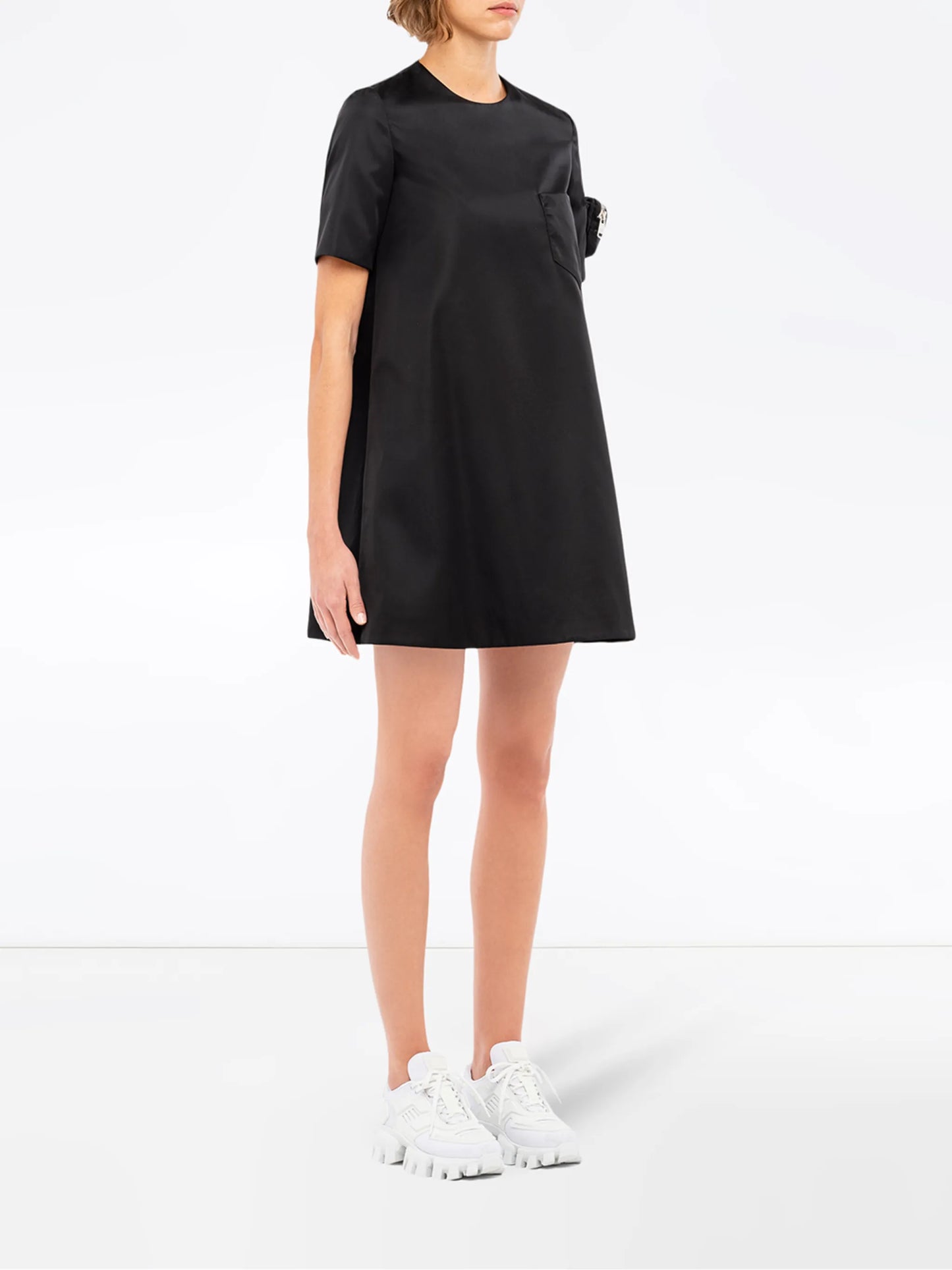logo-pouch shift dress