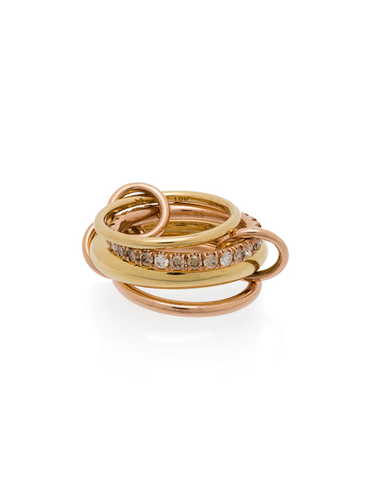 18kt rose gold Luna stacked diamond ring