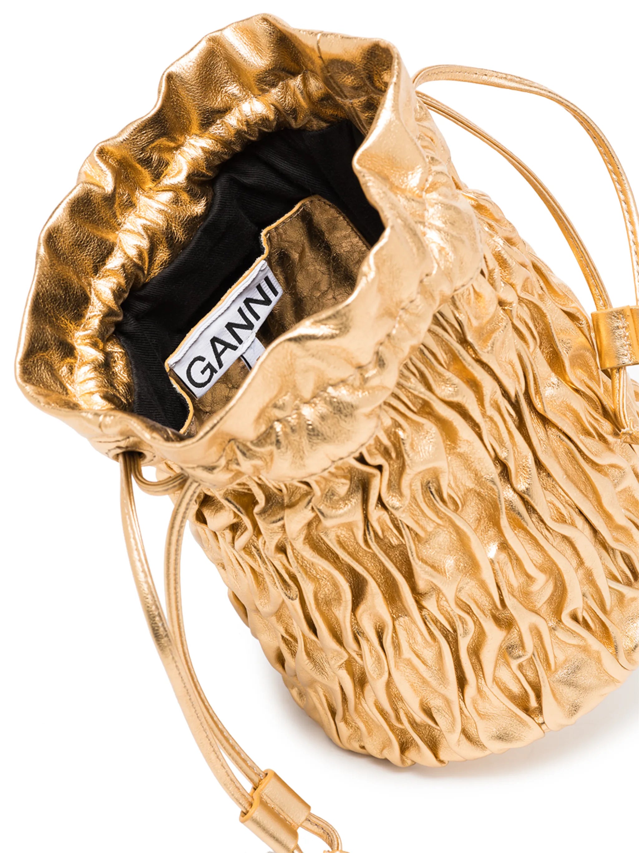 metallic ruched mini bag