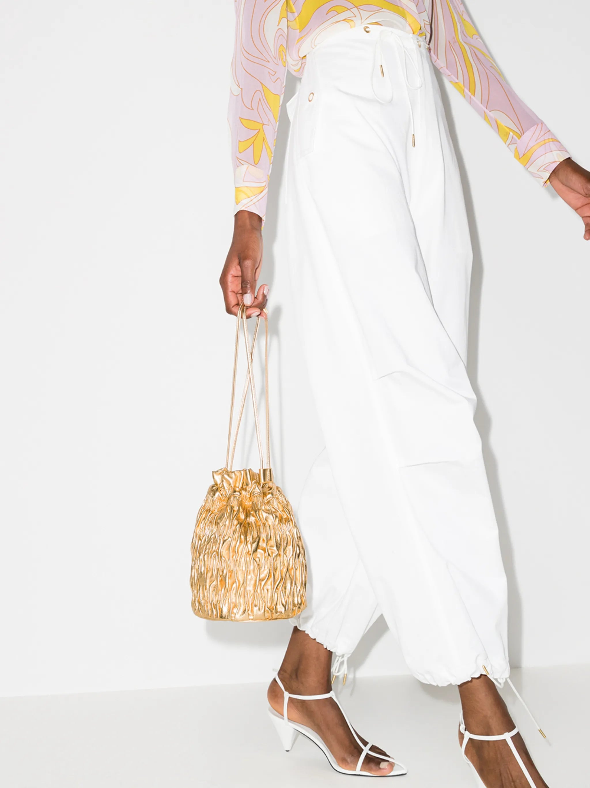 metallic ruched mini bag