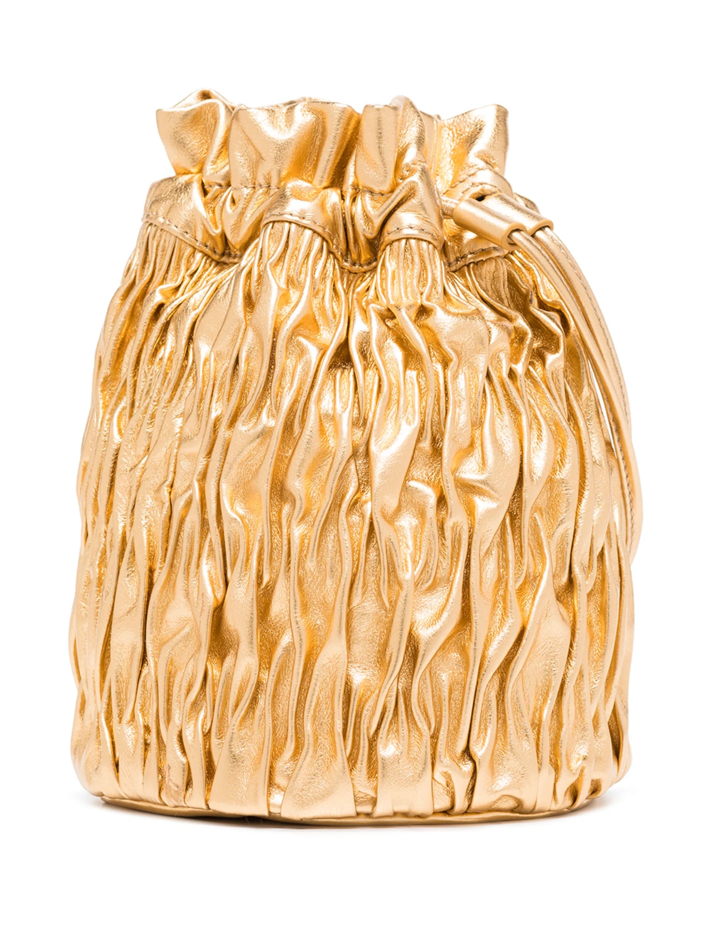metallic ruched mini bag