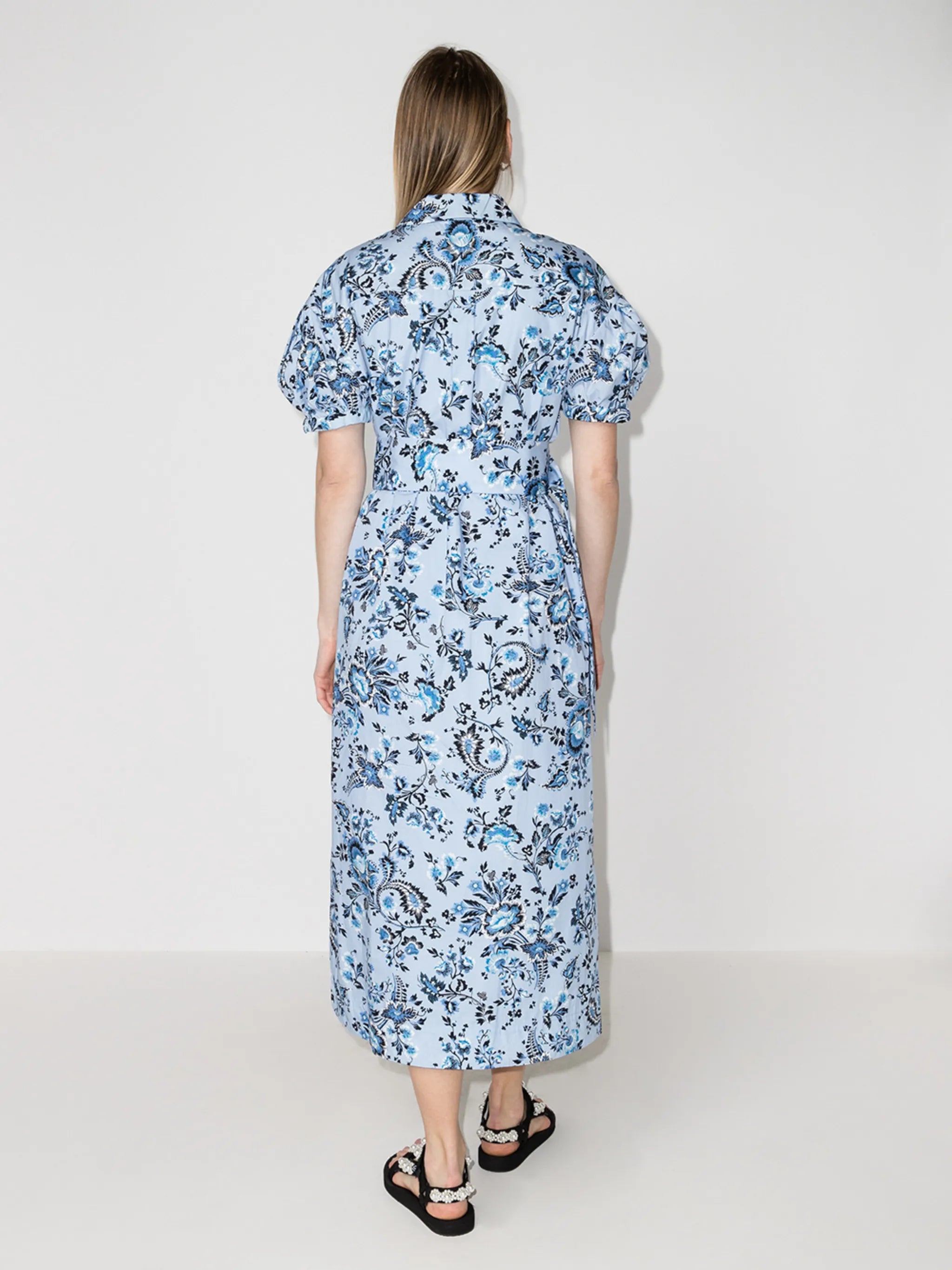 Frederick floral-print cotton midi dress