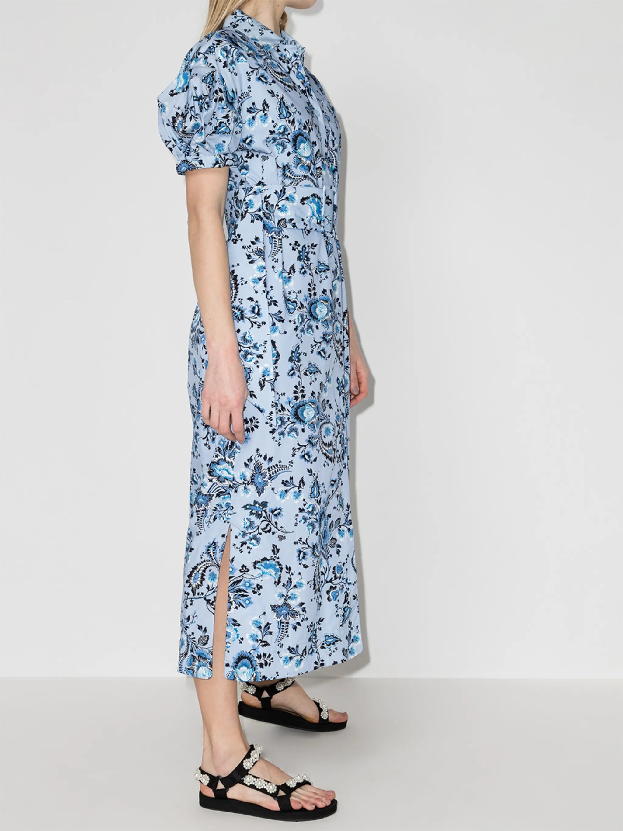 Frederick floral-print cotton midi dress