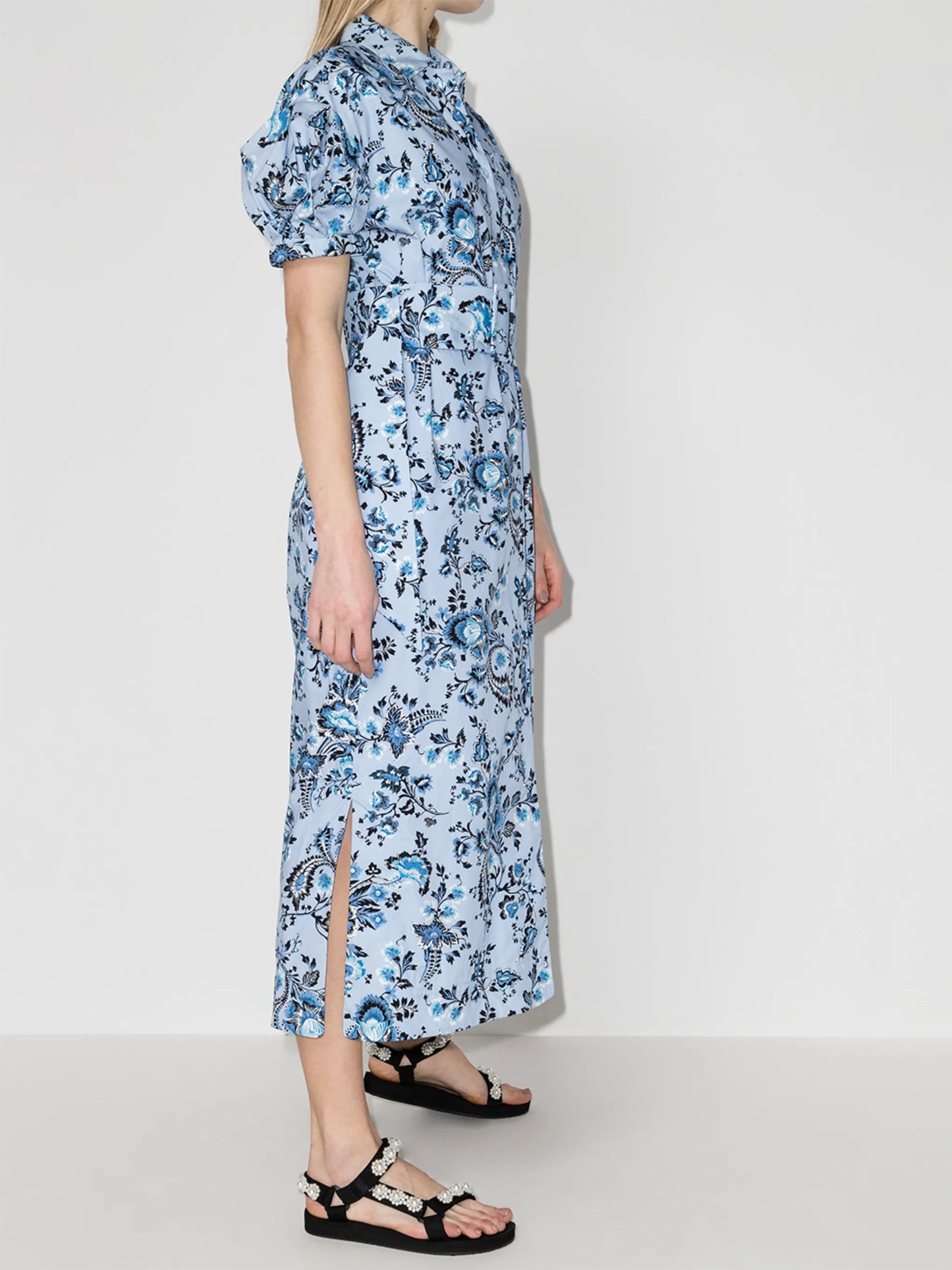 Frederick floral-print cotton midi dress