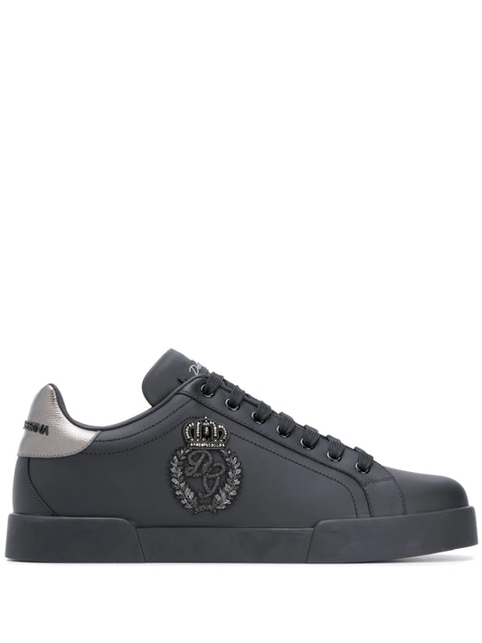 Portofino crown-patch leather sneakers
