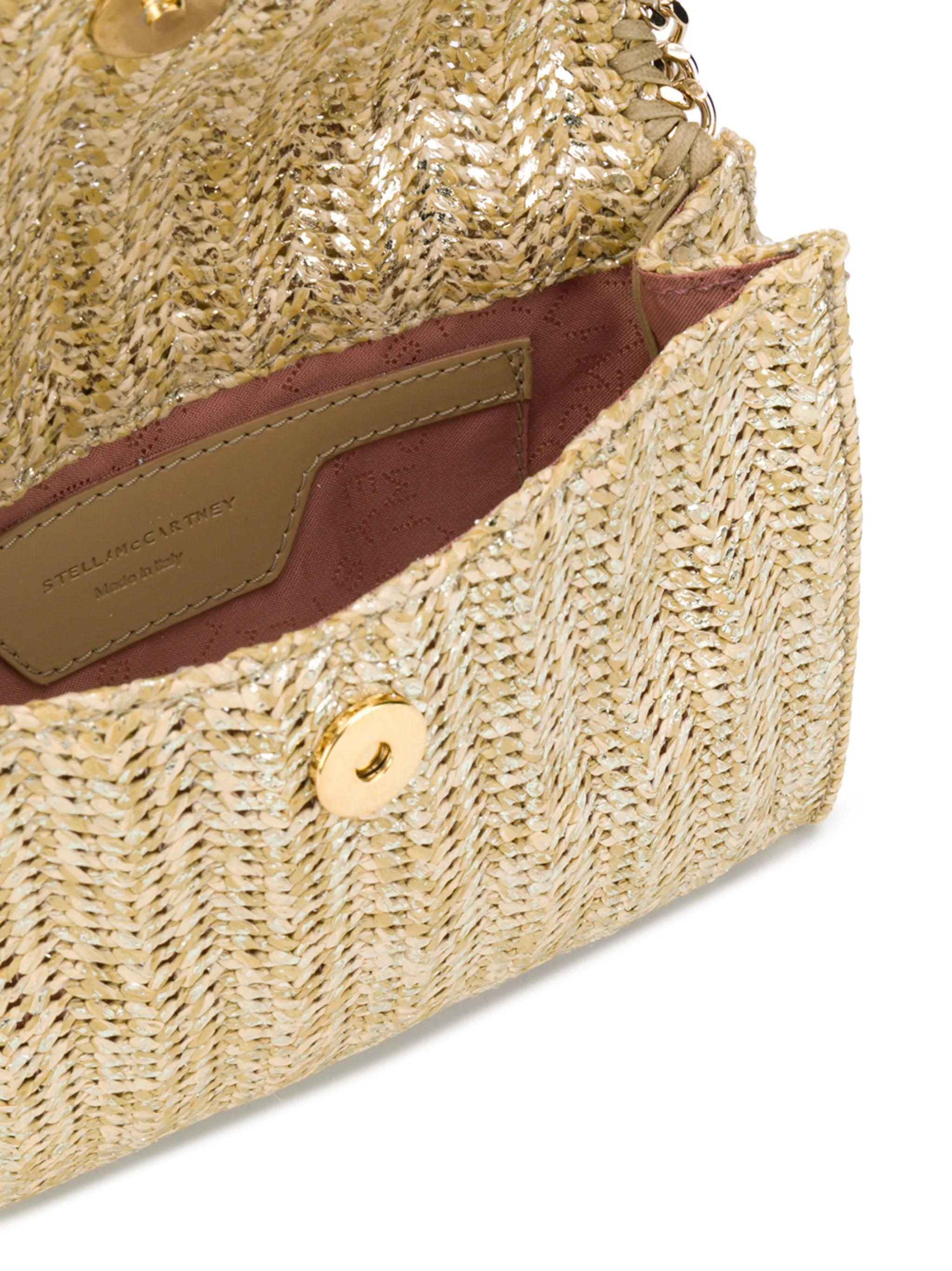 straw weave whipstitch chain bag