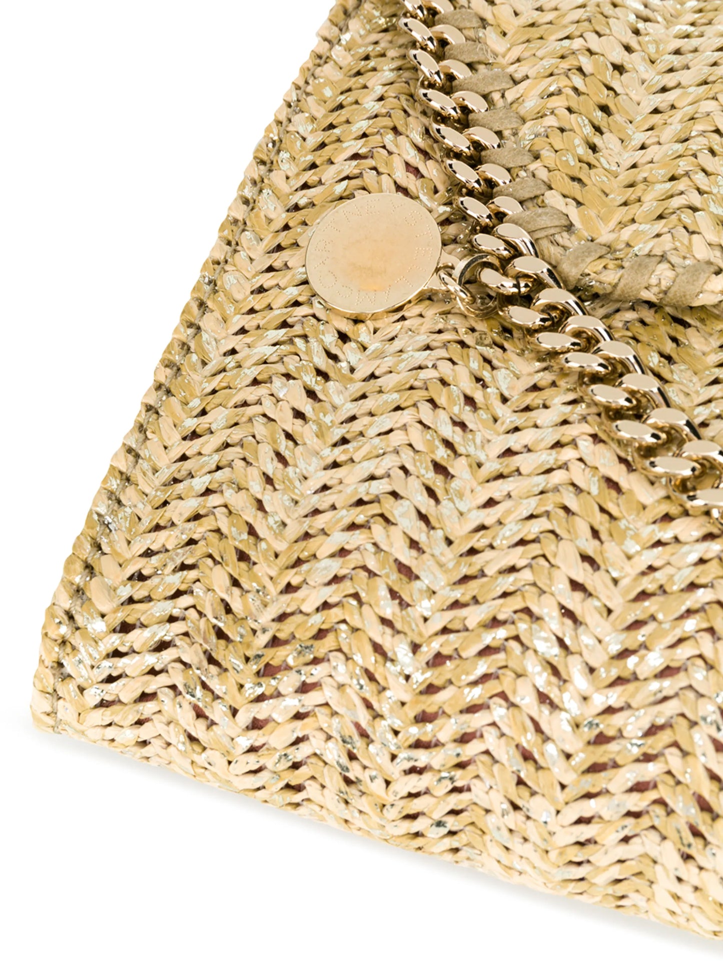 straw weave whipstitch chain bag