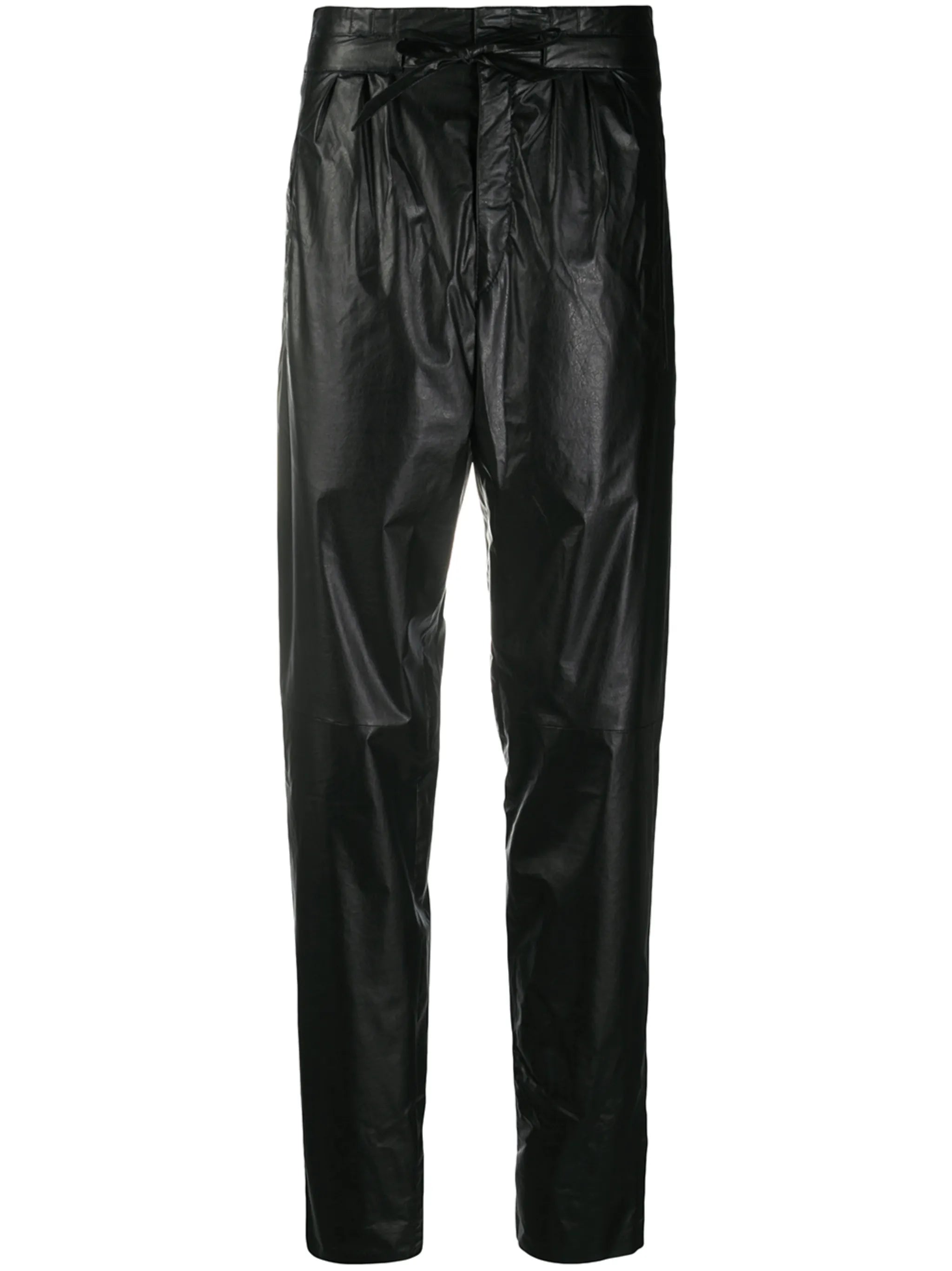 high-waisted tie-waist trousers