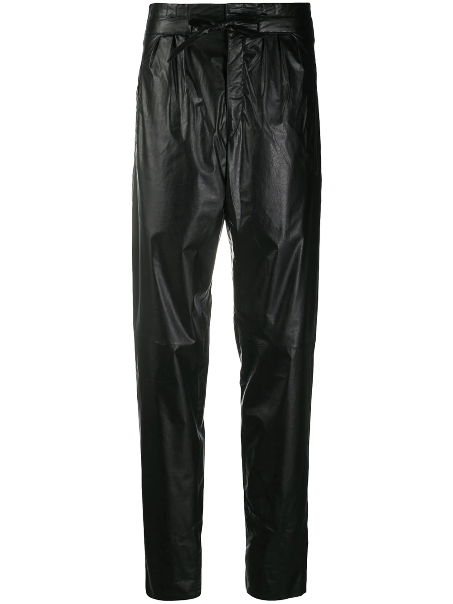high-waisted tie-waist trousers
