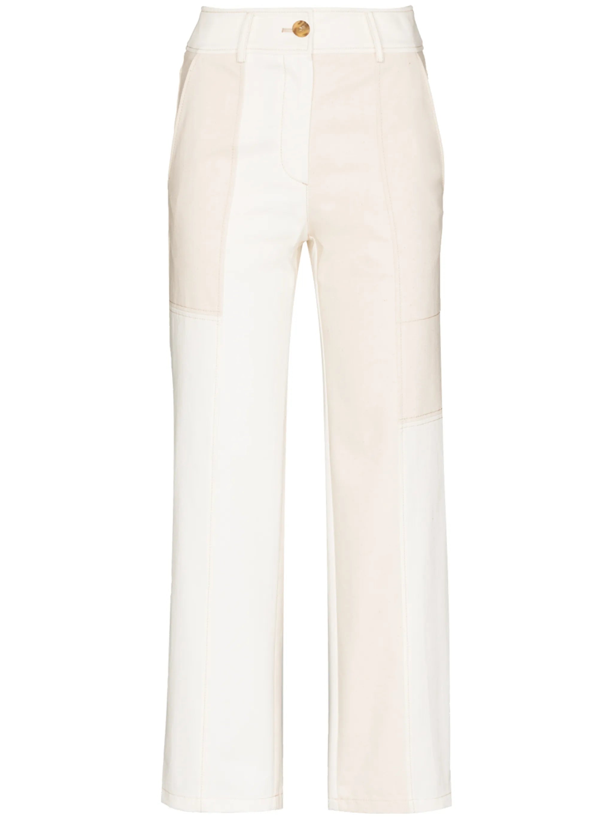 panelled straight-leg trousers