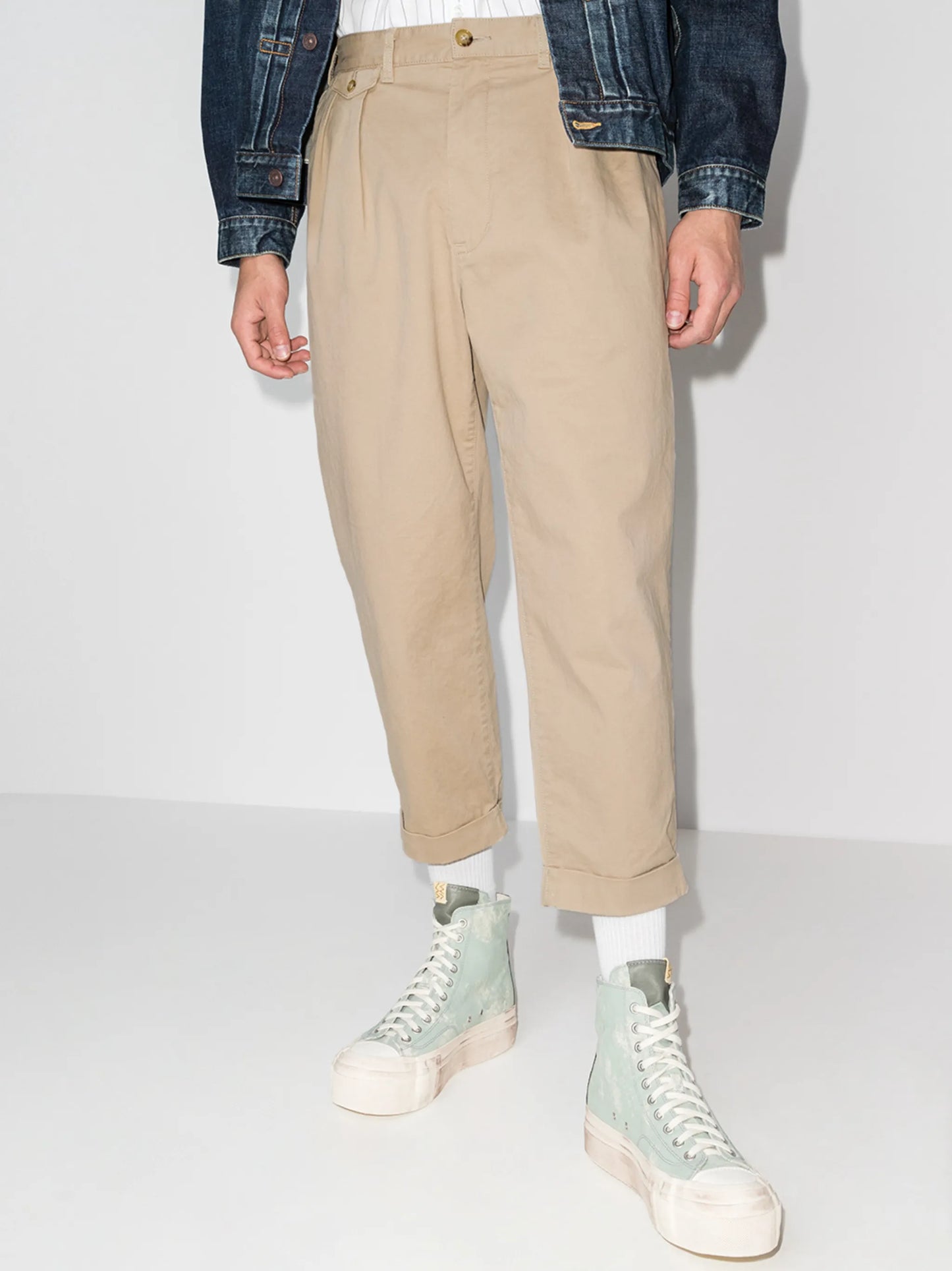 dart-detailing cropped trousers