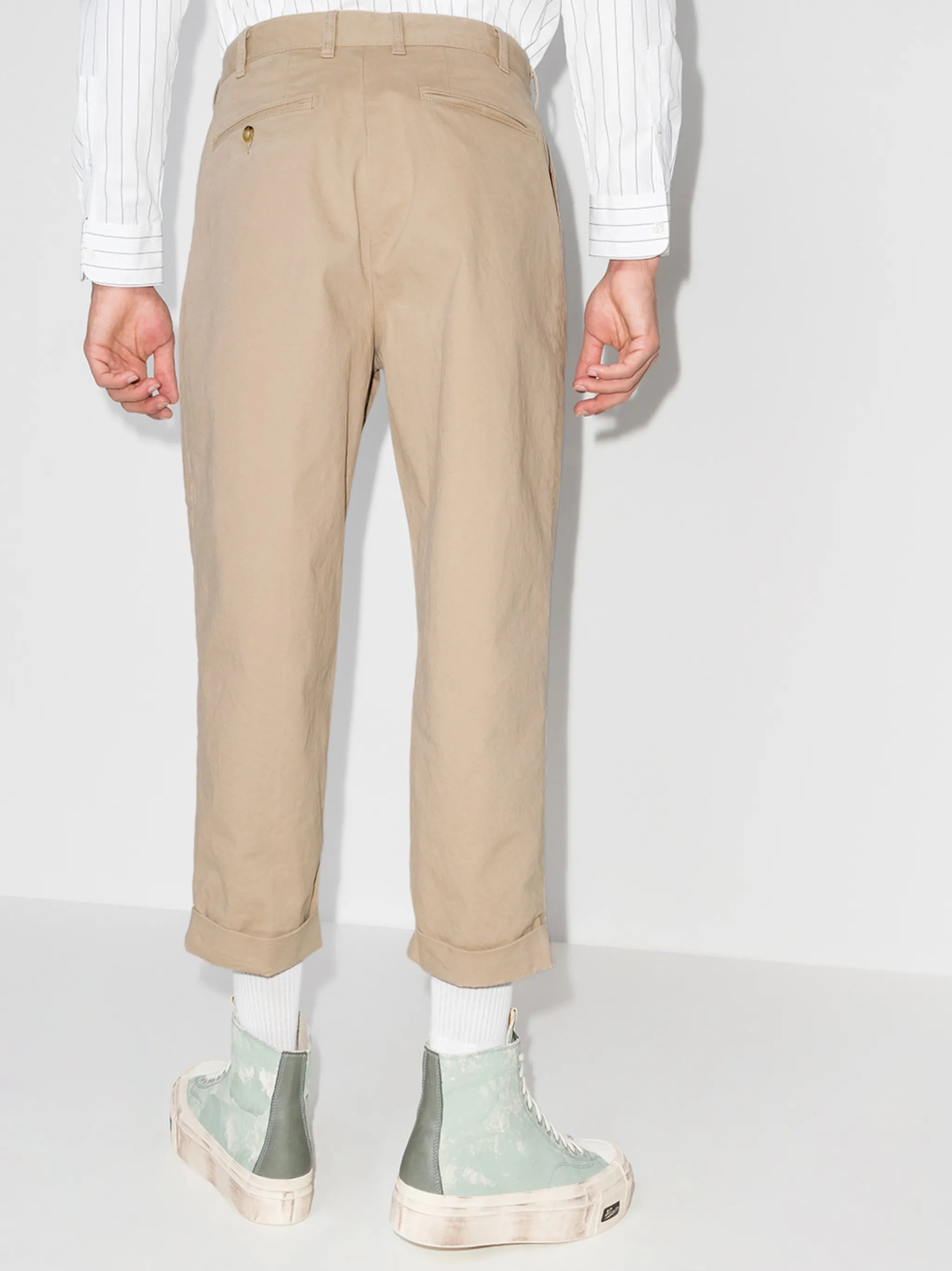 dart-detailing cropped trousers