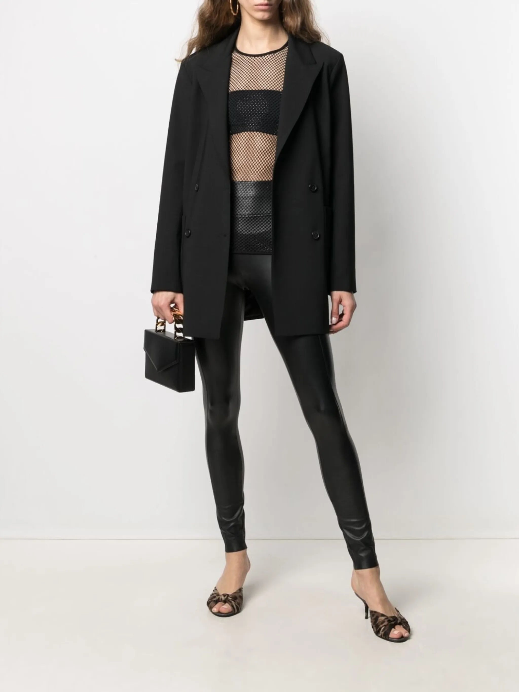 high-rise faux-leather leggings