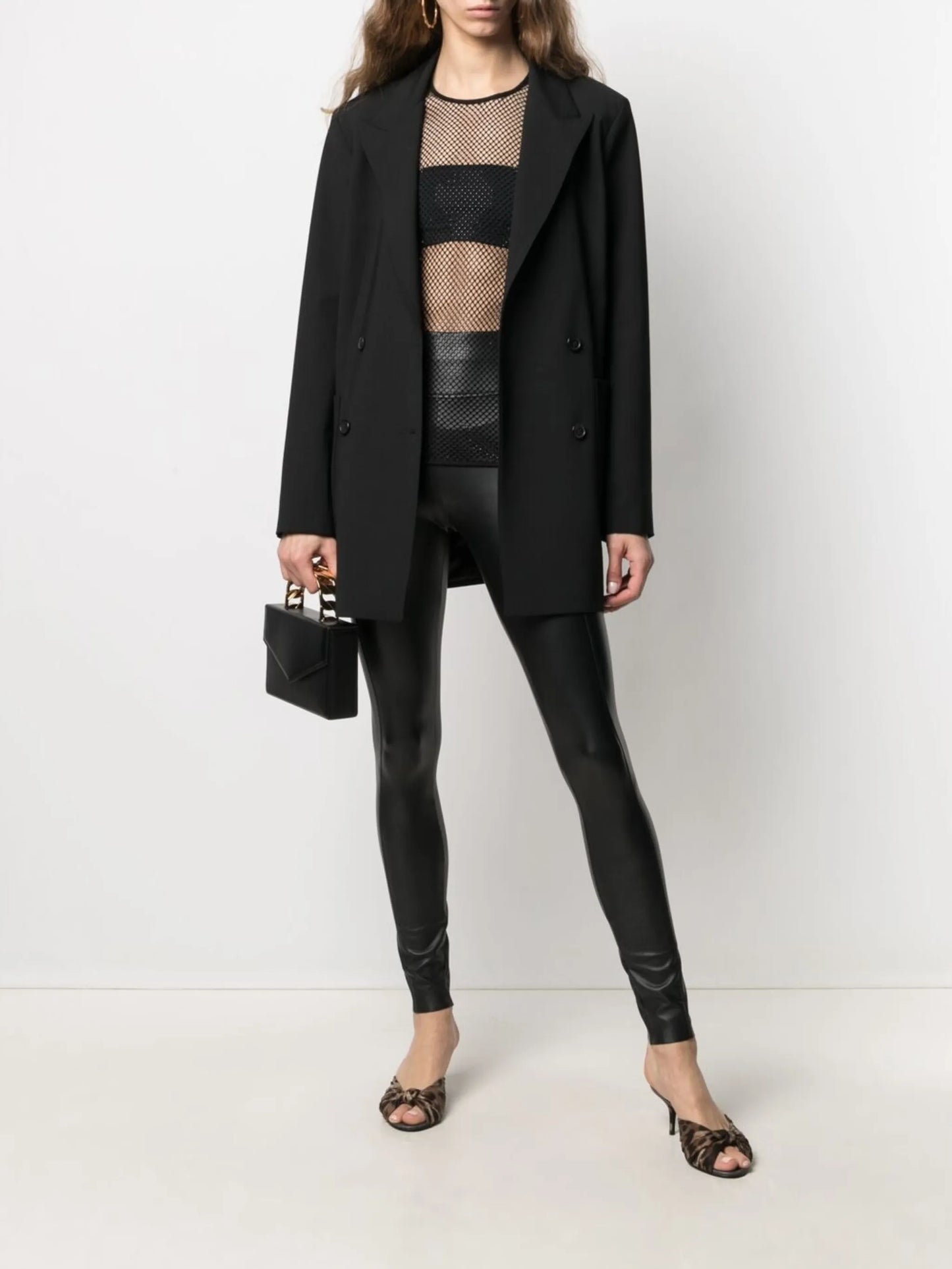 high-rise faux-leather leggings