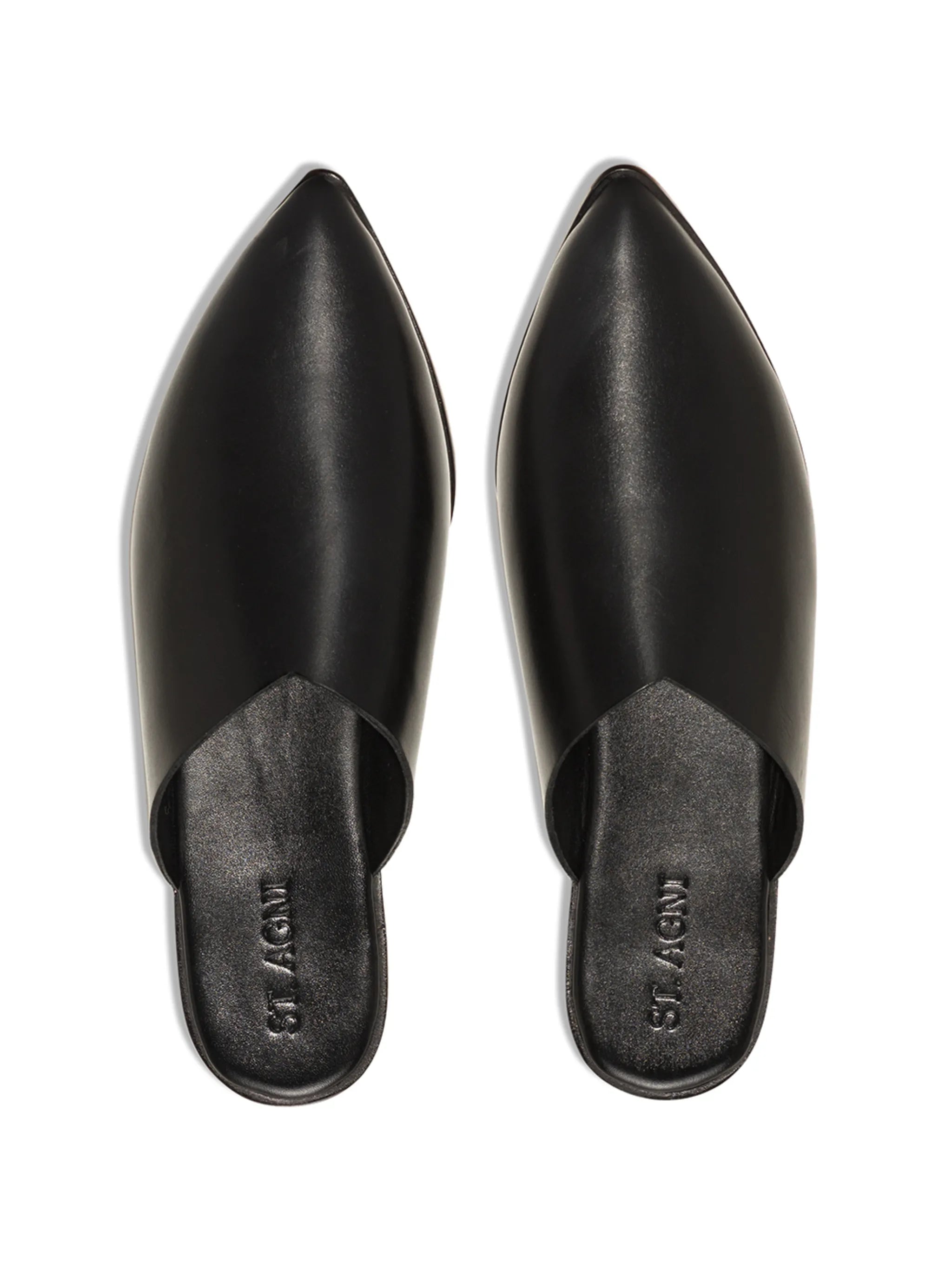 Zuri leather flat mules